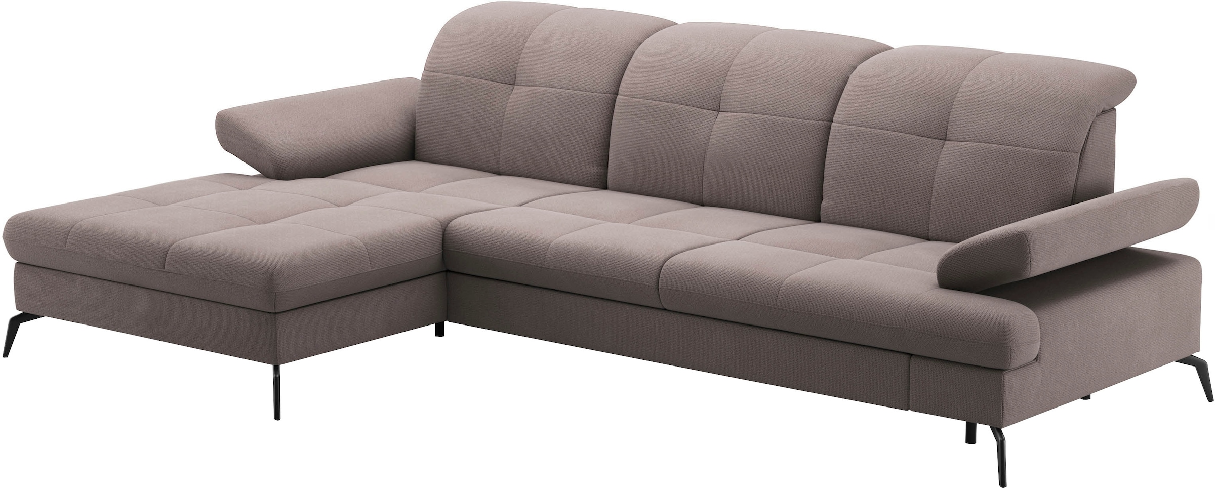 sit&more Ecksofa »Amica, L-Form, inkl. Sitztiefenverstellung & Armteilverstellung«, wahlweise mit Bettfunktion, Bettkasten und Kopfteilverstellung