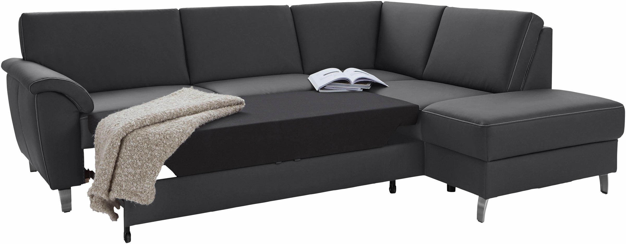 sit&more Ecksofa »Texel L-Form«, mit Federkern, wahlweise mit Bettfunktion und Bettkasten