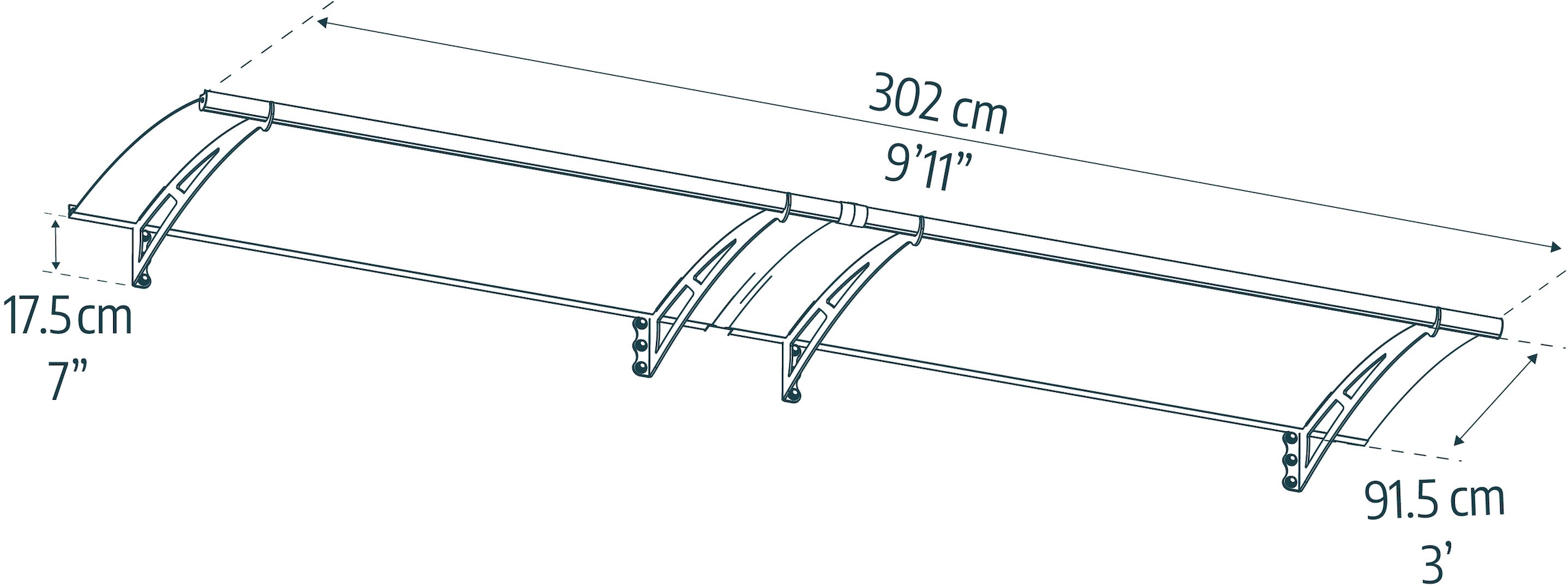 Palram - Canopia Pultvordach »Aquila Alu Vordach«, robuste Aluminiumstruktur