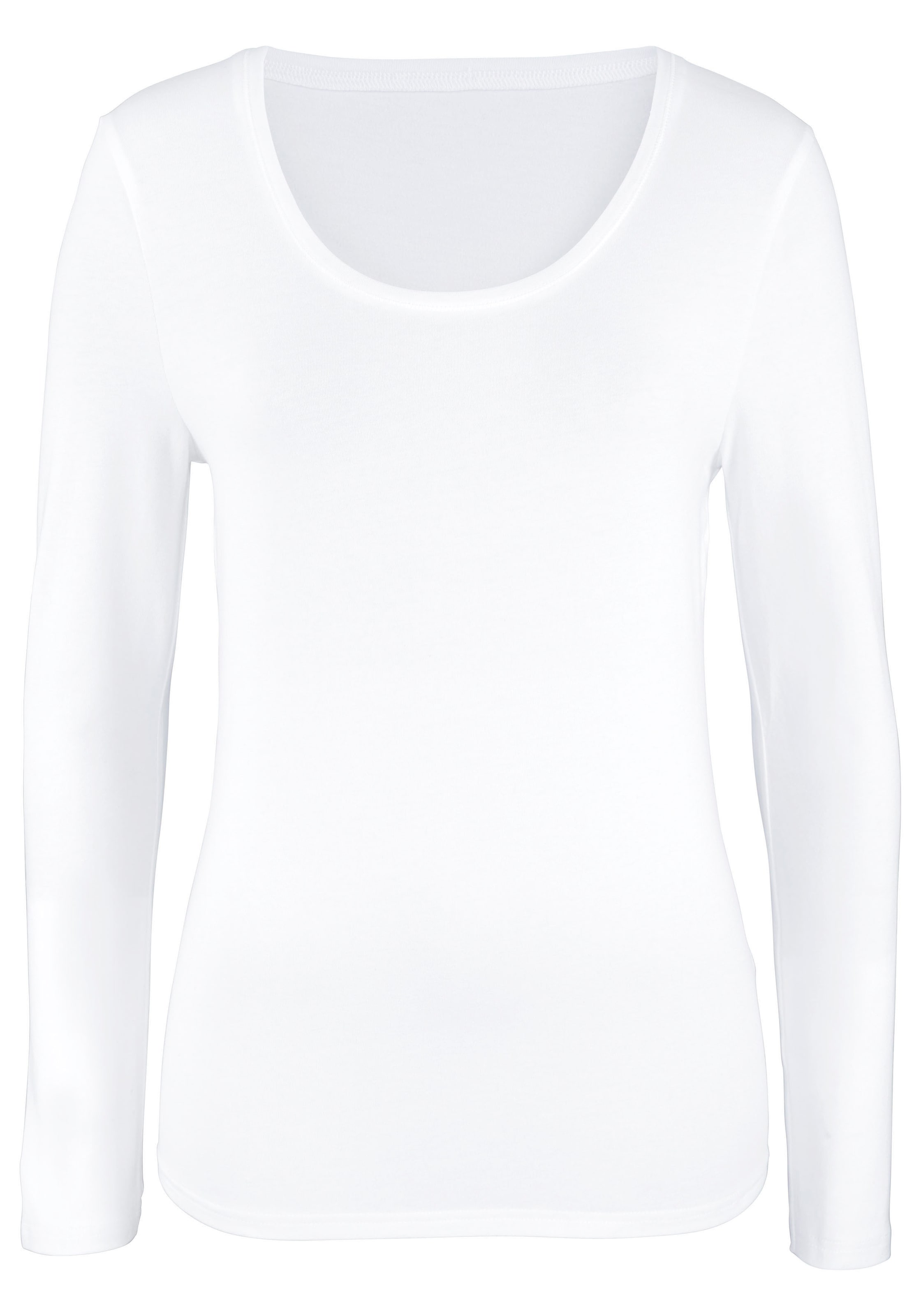 Vivance Langarmshirt »aus elastischer Baumwoll-Qualität«, (2er-Pack)