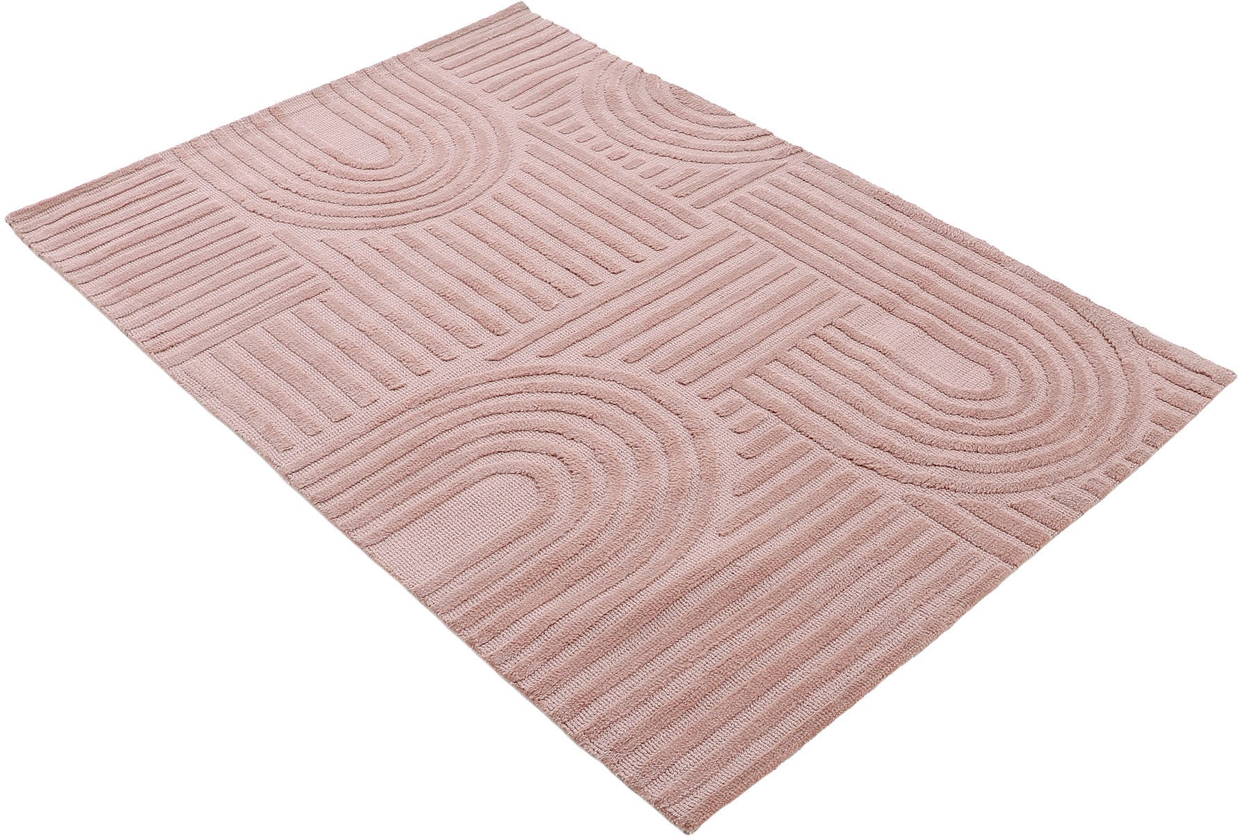 carpetfine Teppich »Holly 4 - Soft Touch Microfaser Teppich«, rechteckig, 12 mm Höhe, Boho Scandi, weiche dichte getuftete Hoch-Tief-Struktur, Wohnzimmer