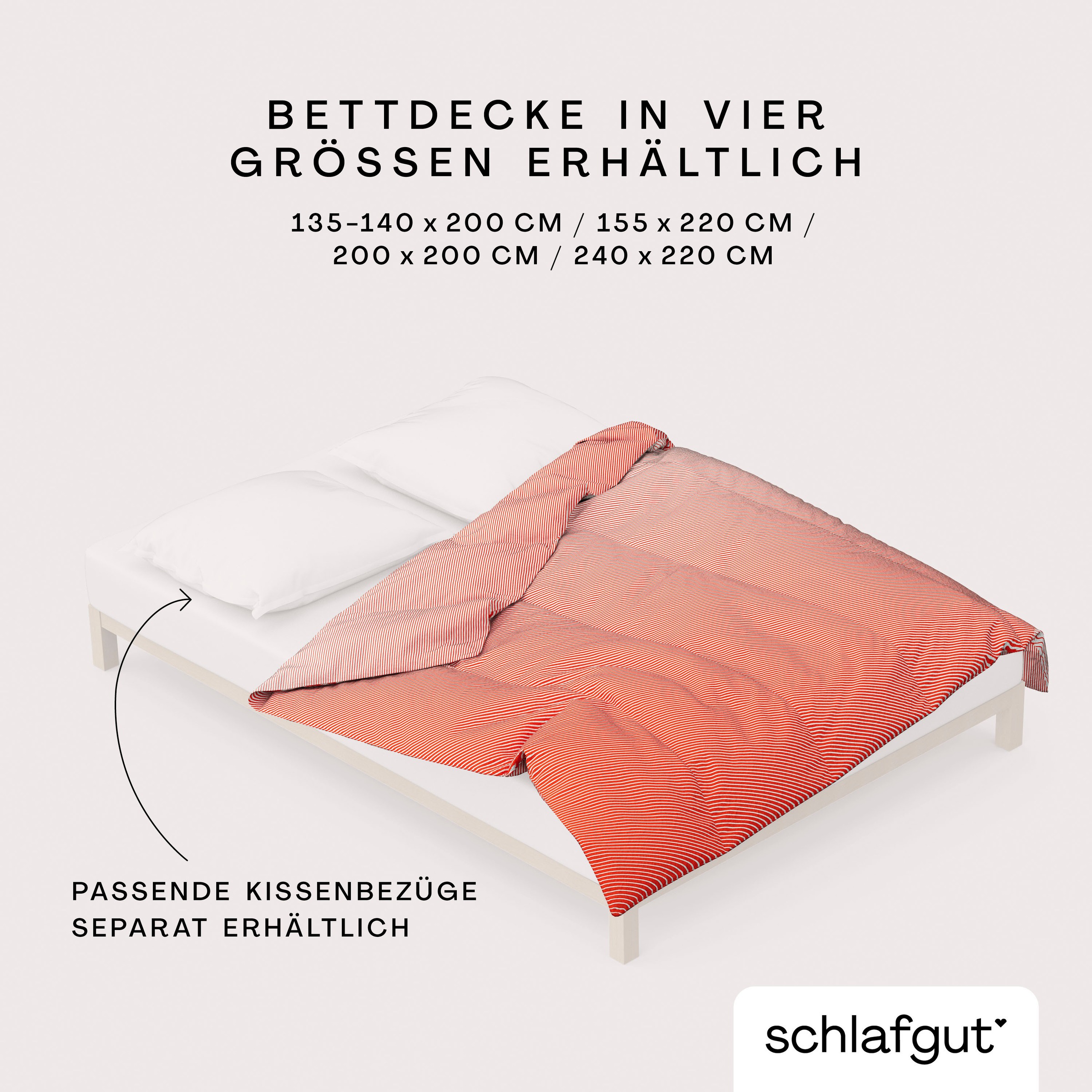 Schlafgut Bettbezug »Woven Satin Fade mit feinen Streifen«, (1 St.), mit Farbverlauf, Mix & Match: passender Kissenbezug erhältlich