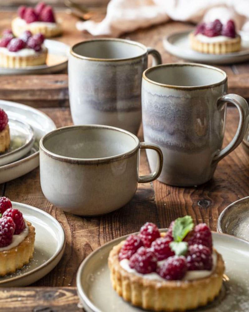 gipfelstück Tasse »Nebelwald«, (Set, 4 tlg.), Scandi-Style, Reaktivglasur, jedes Stück ein Unikat, 4-teilig