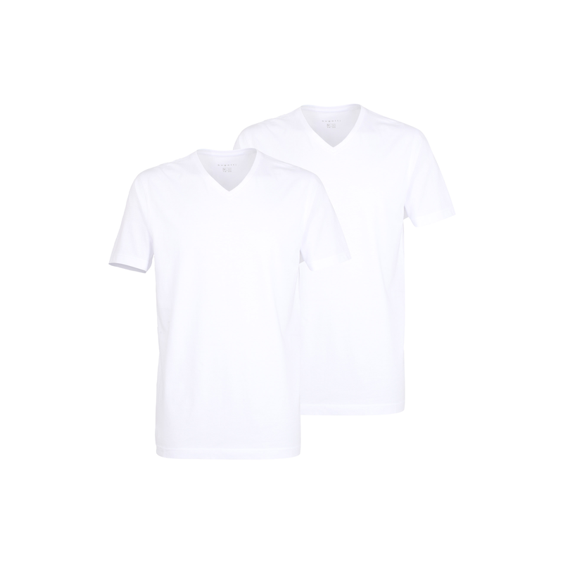 BUGATTI T-Shirt »Bari« 2er Pack, V-Ausschnitt, Kurzarm, basic, Baumwolle, weich, atmungsaktiv weiß-hell-uni 52 52 Herren T-Shirt von Bugatti