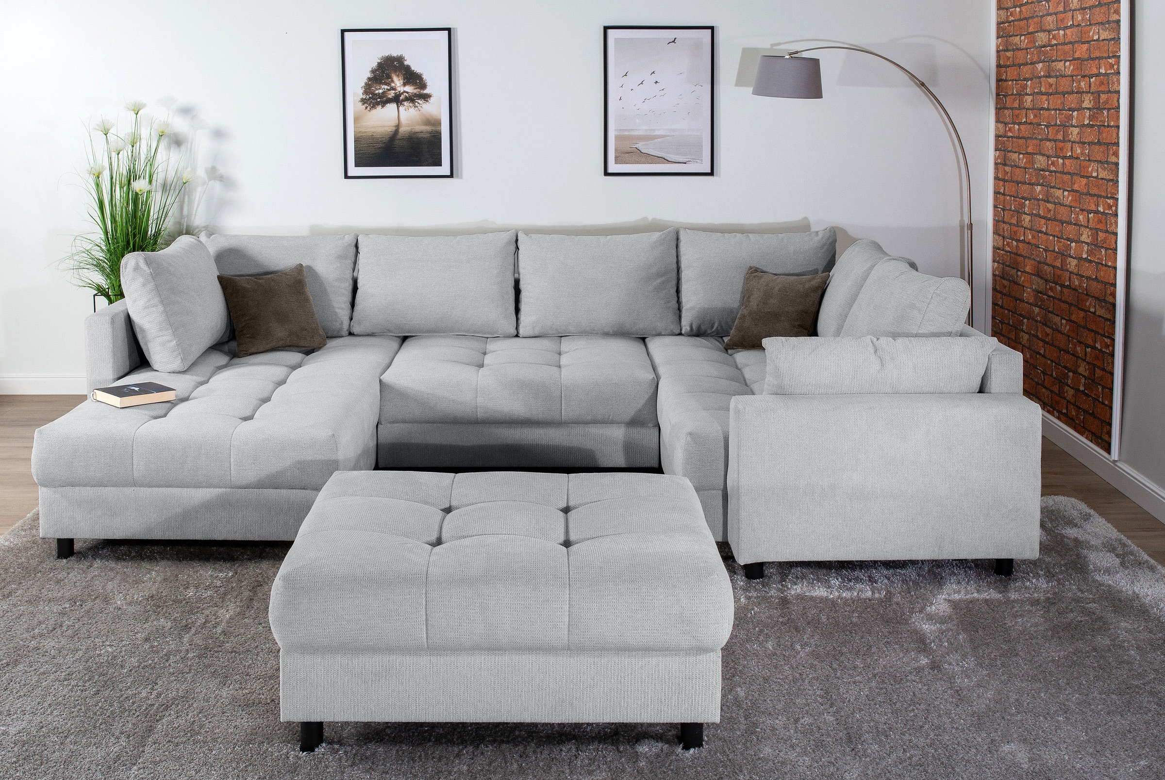 COLLECTION AB Wohnlandschaft »Toni U-Form mit Armlehne« inkl. Hocker und Zi günstig online kaufen
