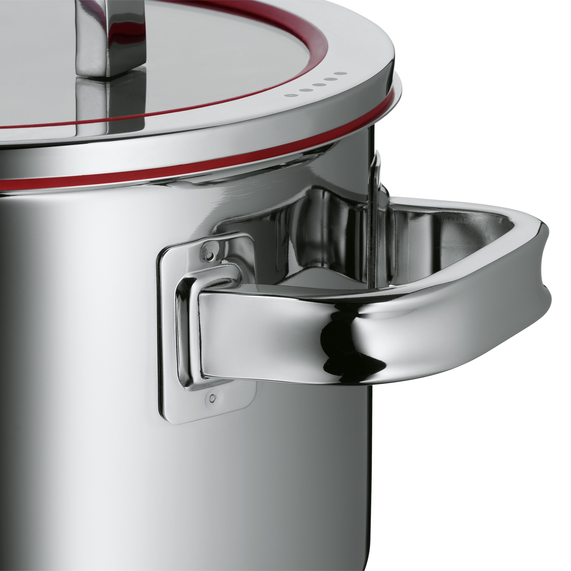 WMF Gemüsetopf »Function 4«, Cromargan® Edelstahl Rostfrei 18/10, (2 tlg.), wärmereduzierende Griffe, mit 4 Abgießfunktionen, Innenskalierung