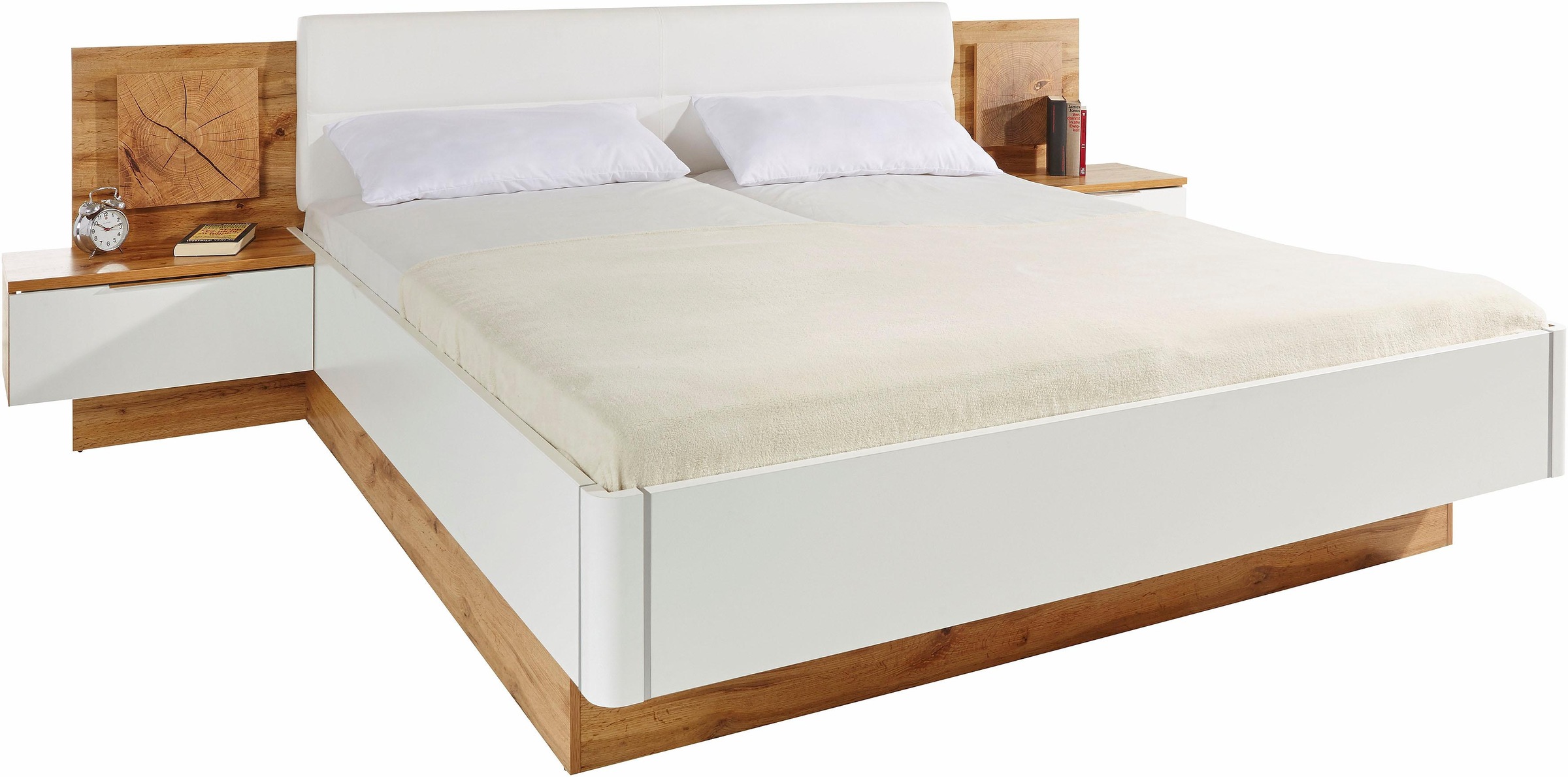Schlafkontor Bettanlage »Capri« mit 2 Nachttischen und integrierter LED-Bel günstig online kaufen