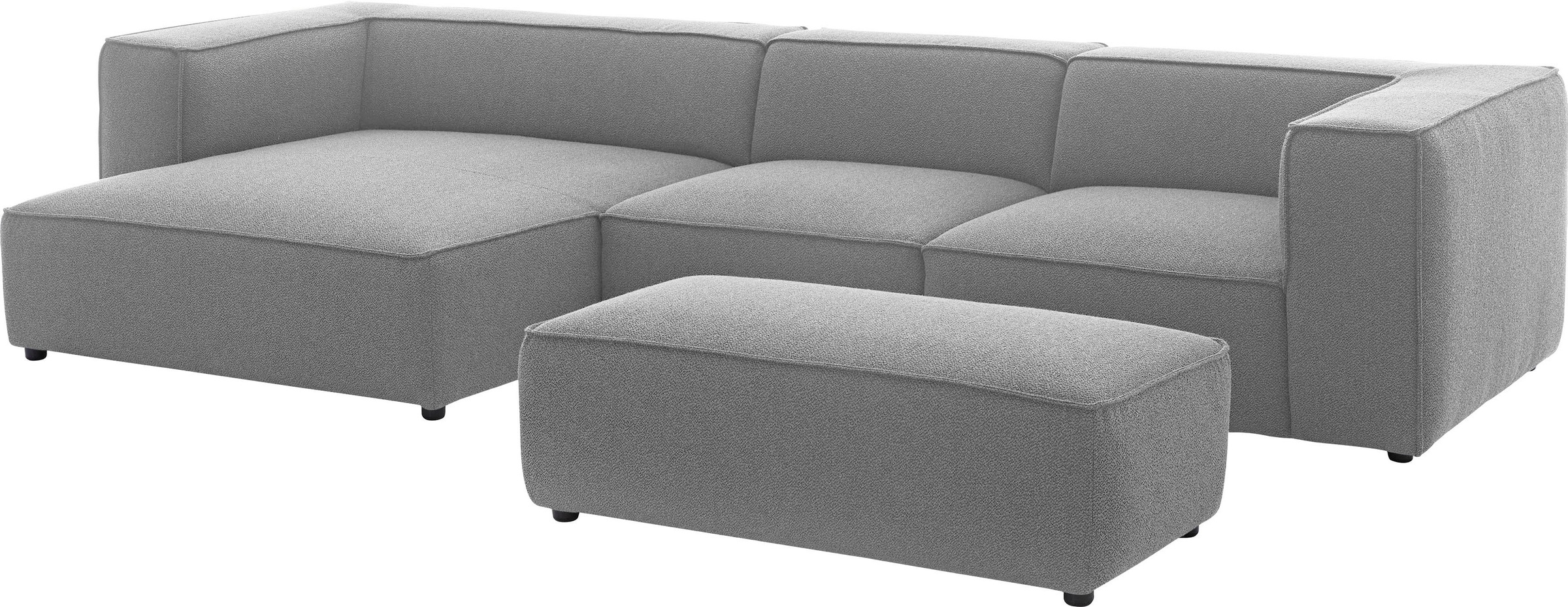 W.SCHILLIG Ecksofa »around-the-block Mega Sofa, viel Platz und hoher Sitzkomfort, L-Form« mit eleganter Biese, mit Federkern, Breite 341 cm