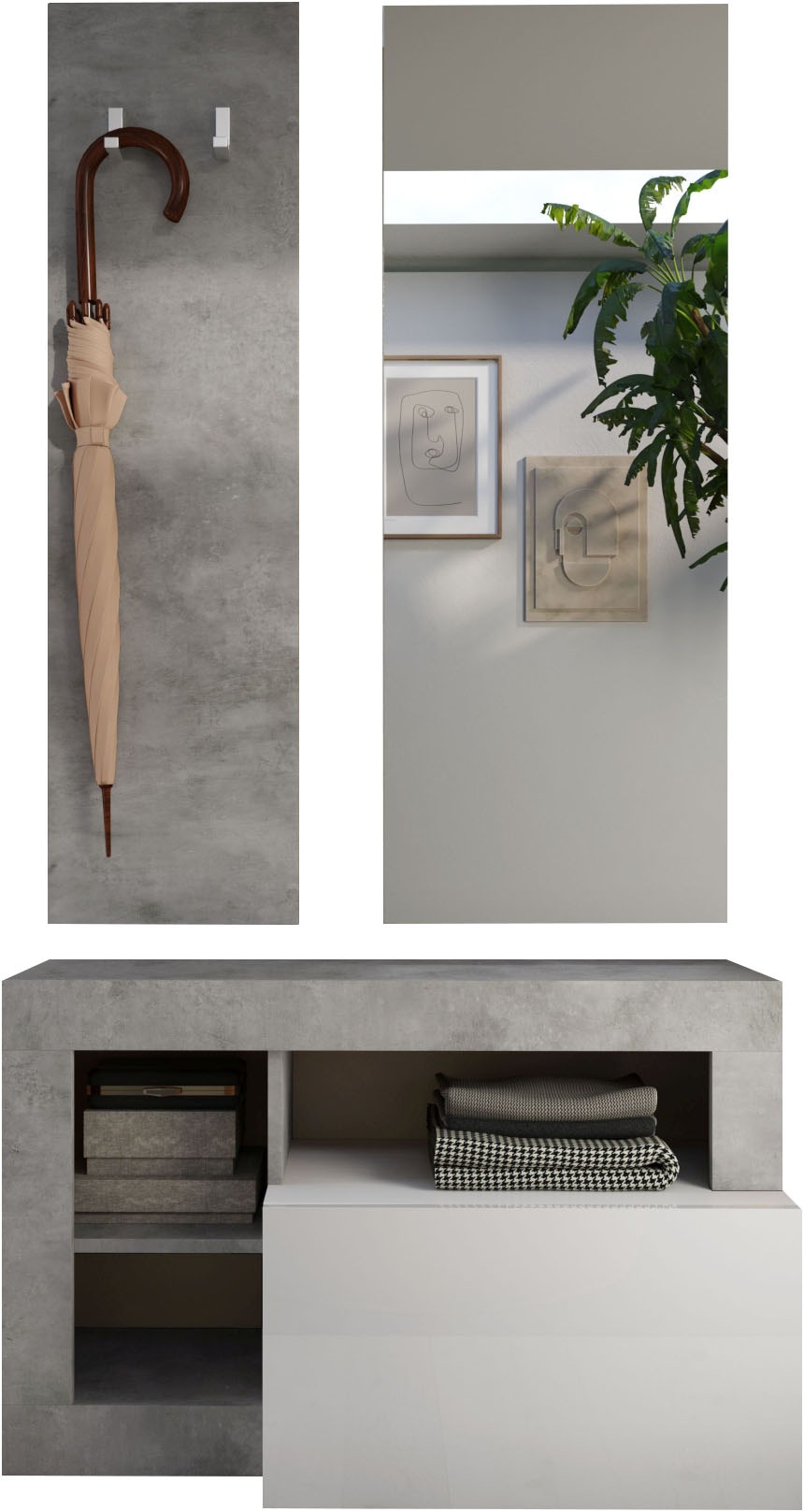 INOSIGN Garderoben-Set »Hamburg« bestehend aus Garderobenbank, Garderobenpa günstig online kaufen