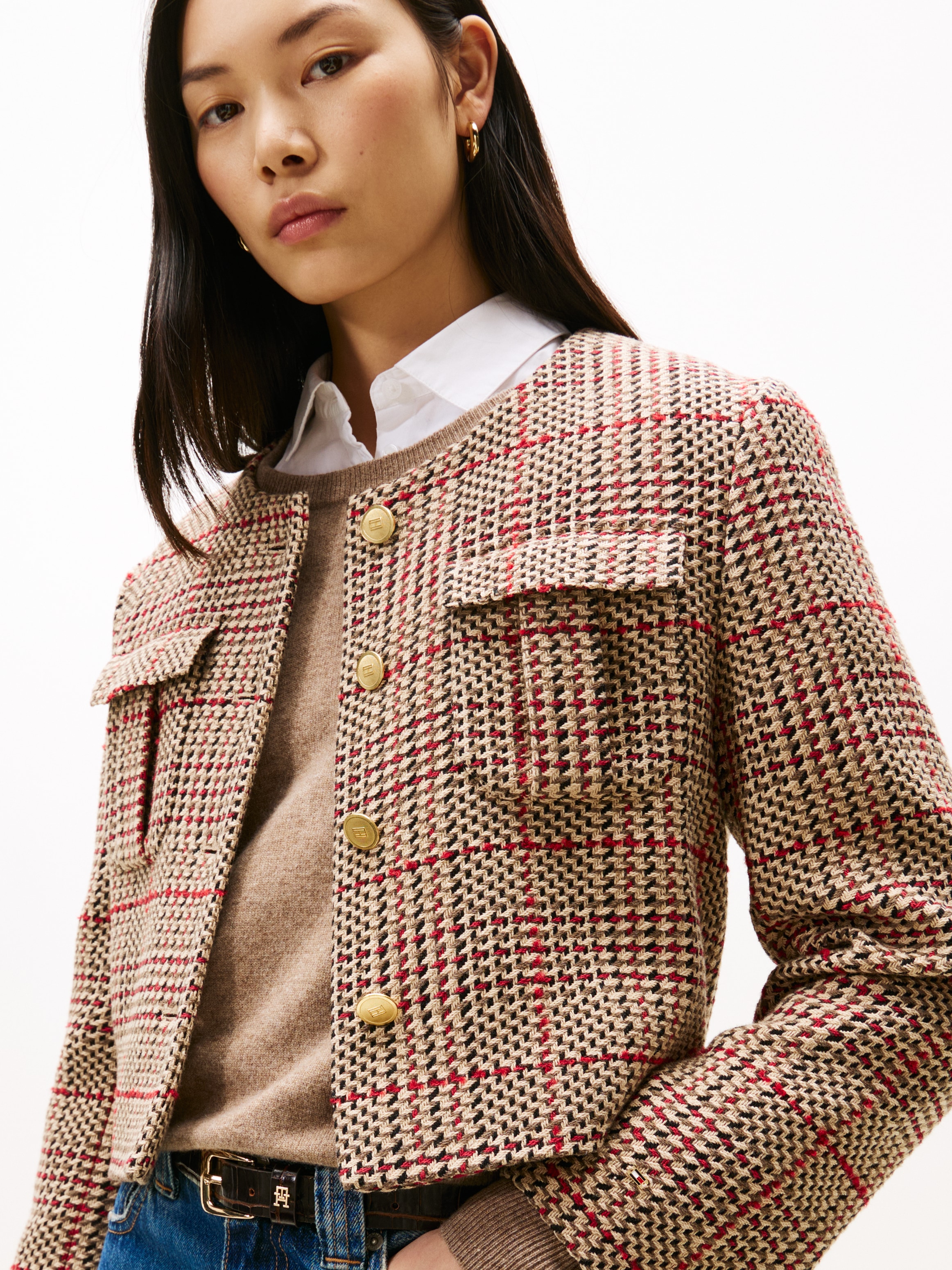 Tommy Hilfiger Kurzblazer »TWEED LADY JACKET«, mit Wolle