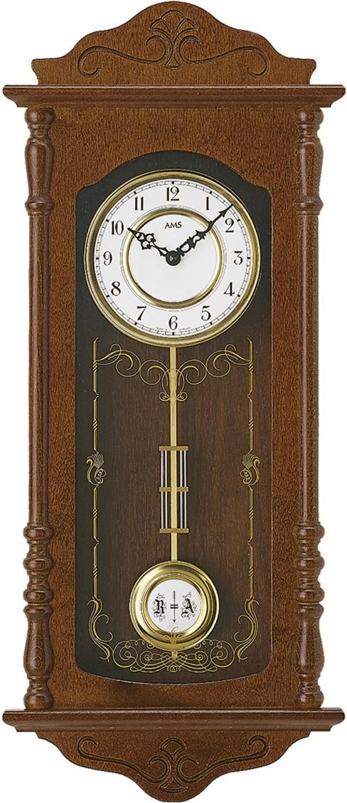 AMS Pendelwanduhr »W7013/1«, Quarzuhr, Holz-/Glasgehäuse,Esszimmer,Wohnzimm günstig online kaufen