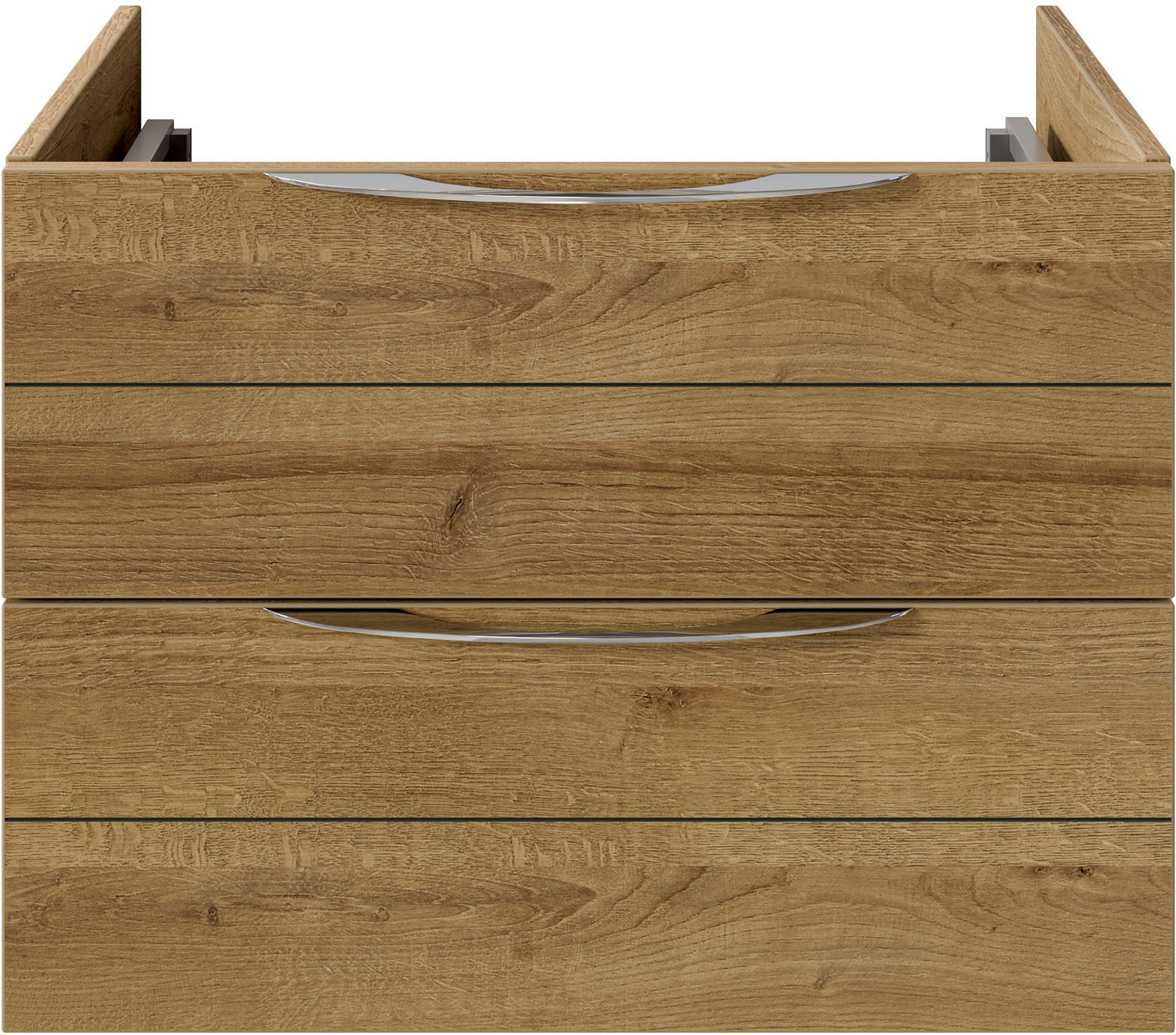 Saphir Badmöbel-Set »Serie 6025 2-teilig Mineralmarmor-Waschtisch mit LED-Spiegelschrank«, (2 St.), Waschplatz 67 cm breit, 2 Schubladen, 2 Spiegel-Türen, inkl Türdämpfer