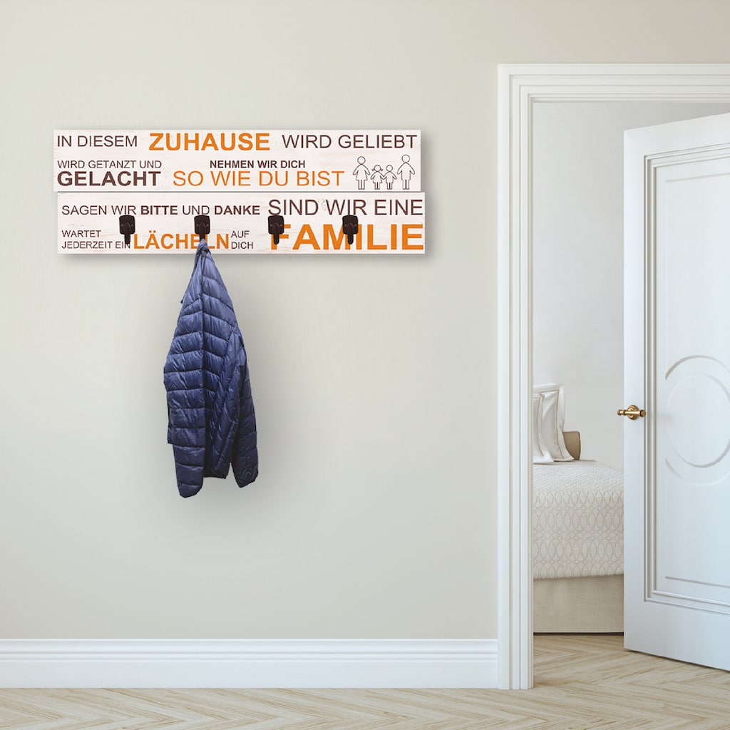 Artland Garderobenleiste »In diesem Zuhause - beige«