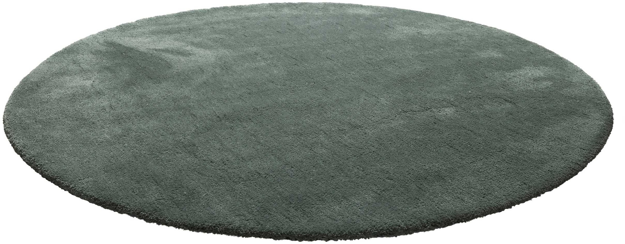 Homie Living Teppich »Pisa«, rund, 25 mm Höhe, Hochflor, Microfaser, uni, w günstig online kaufen