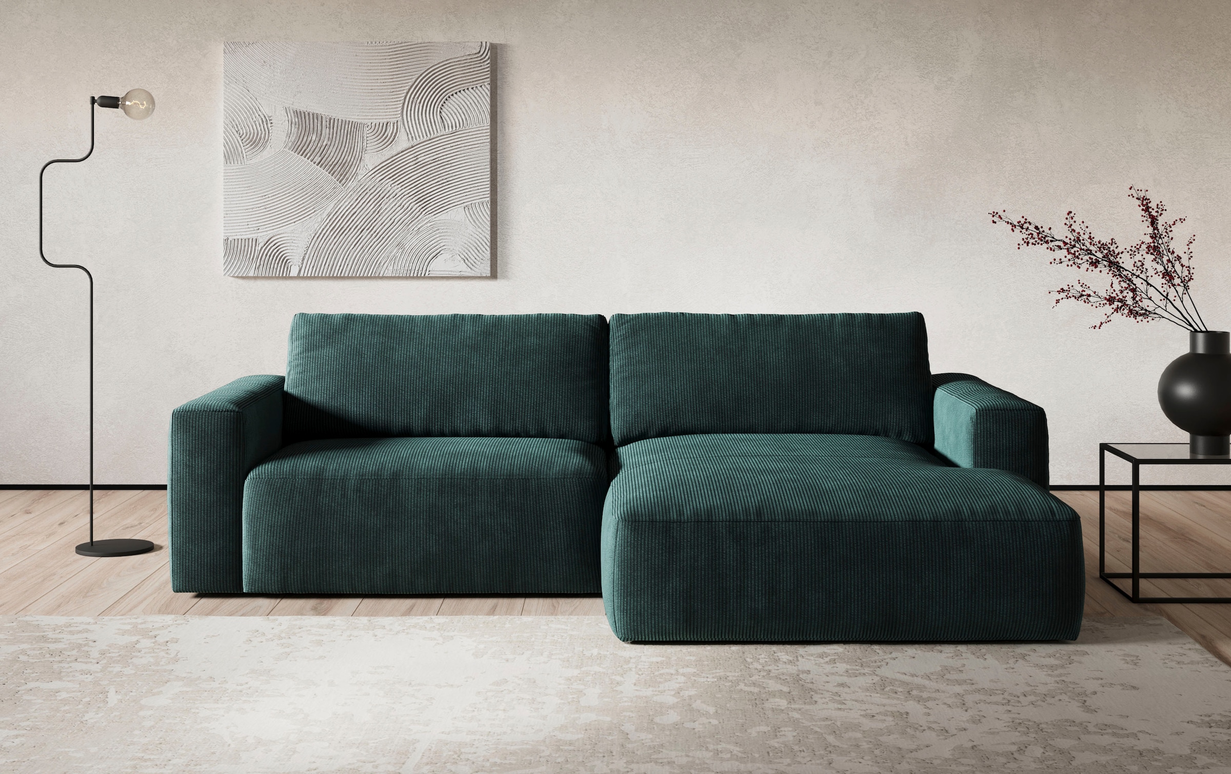 COTTA Ecksofa »Lasso L-Form, XL-Sofa«, mit breiter Recamiere im trendigen C günstig online kaufen