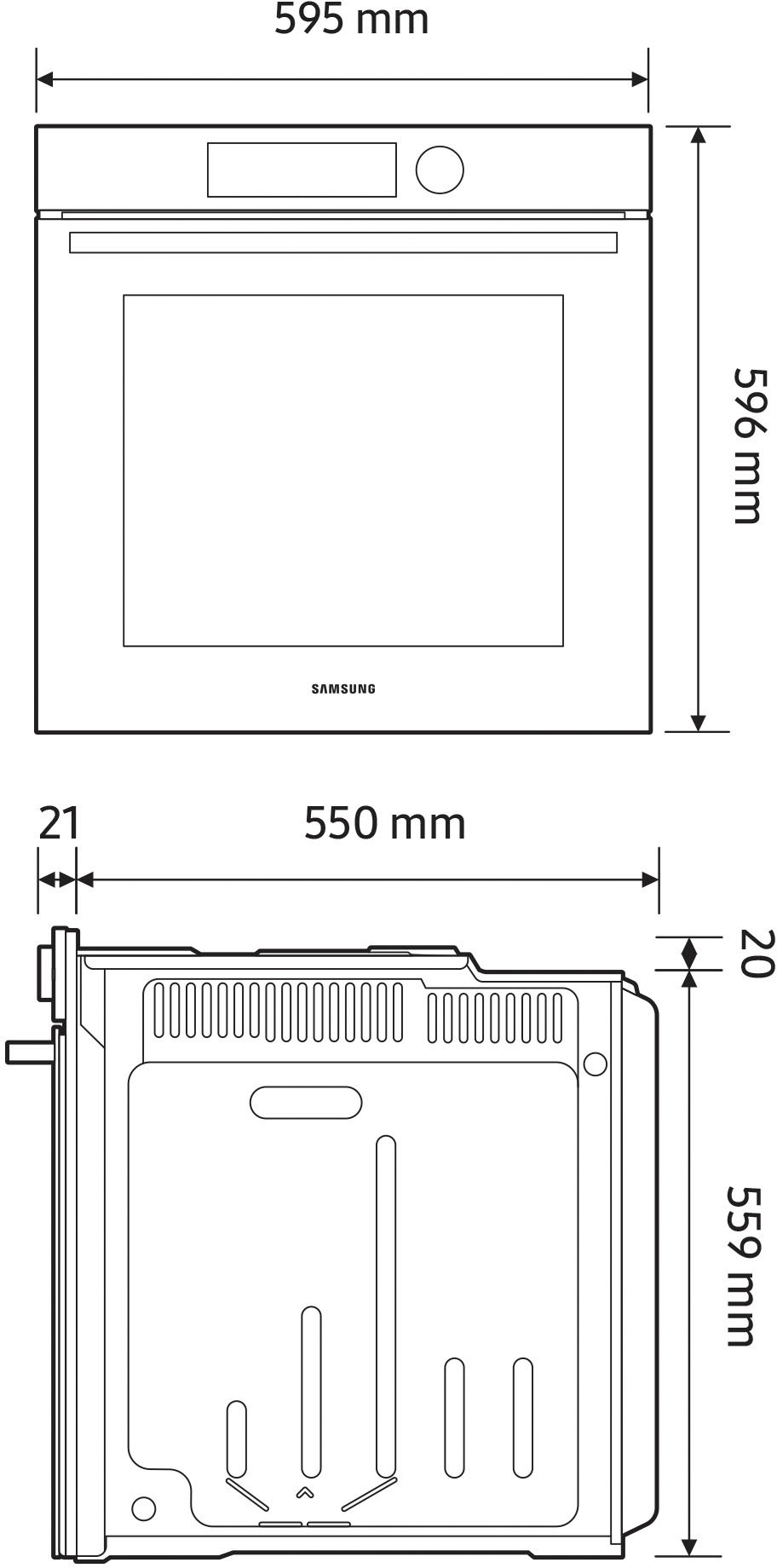 Samsung Einbaubackofen »NV7B41207DK«, NV7400B, NV7B41207DK, katalytische Reinigung