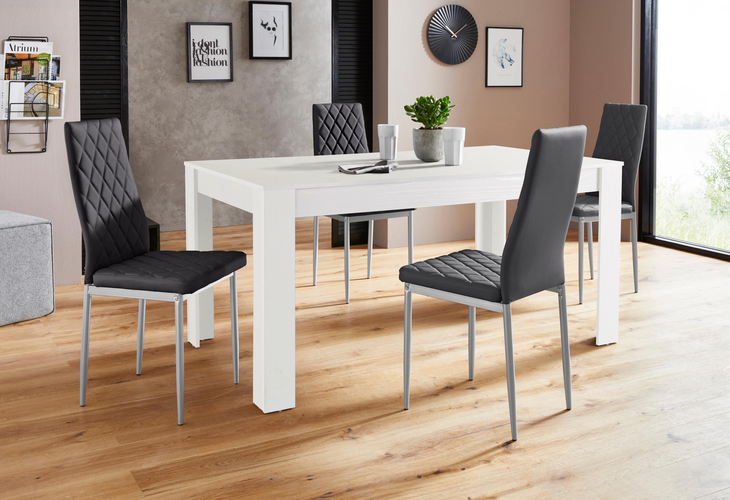 INOSIGN Essgruppe »Lynn160/Brooke« Set, 5 Stk. tlg. Tisch mit 4 Stühlen günstig online kaufen