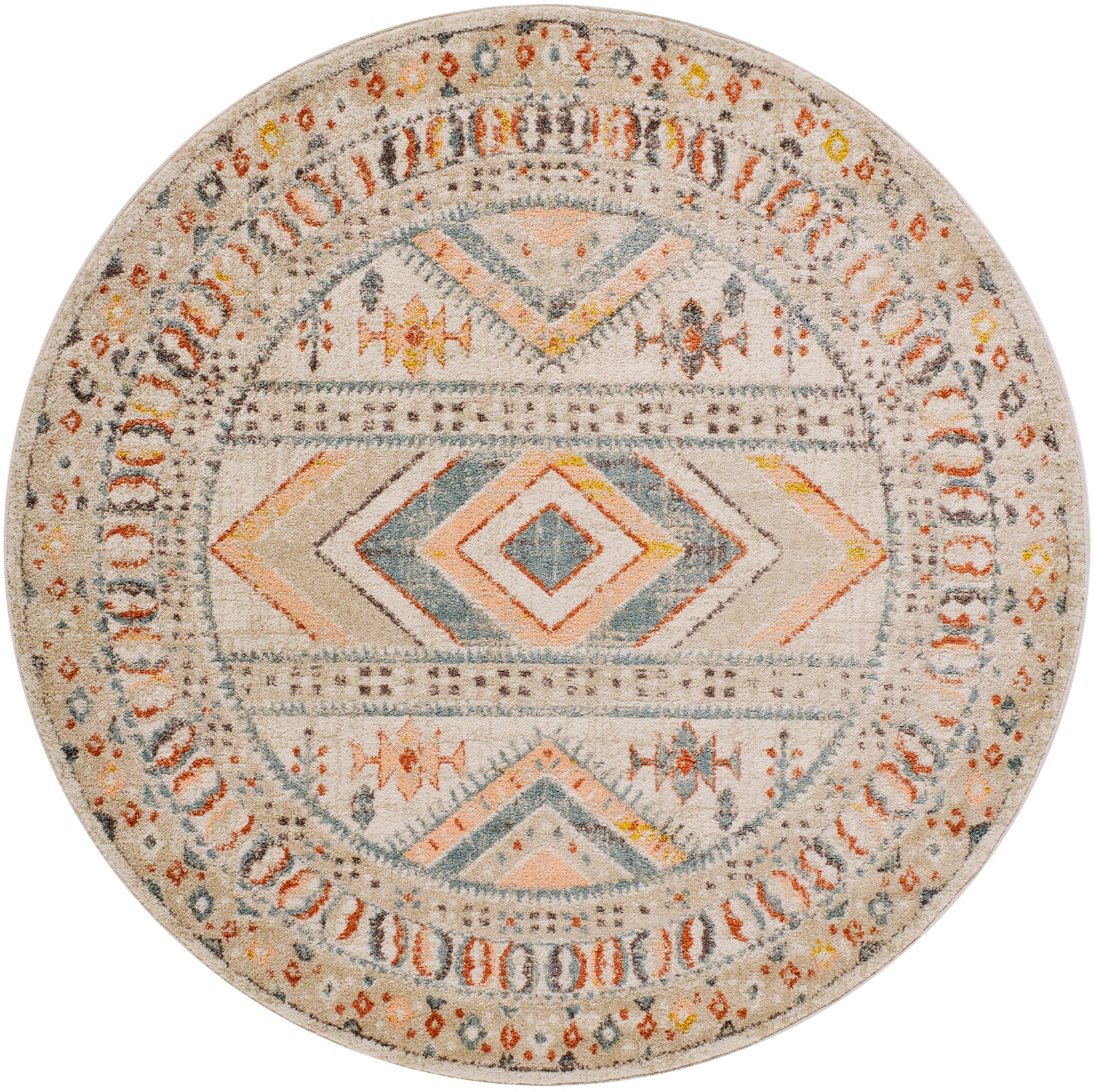 Livabliss Teppich »DUBLIN«, rund, 13 mm Höhe, Skandinavischer Teppich, Kurzflor Boho-Wohnzimmerteppich, Läufer