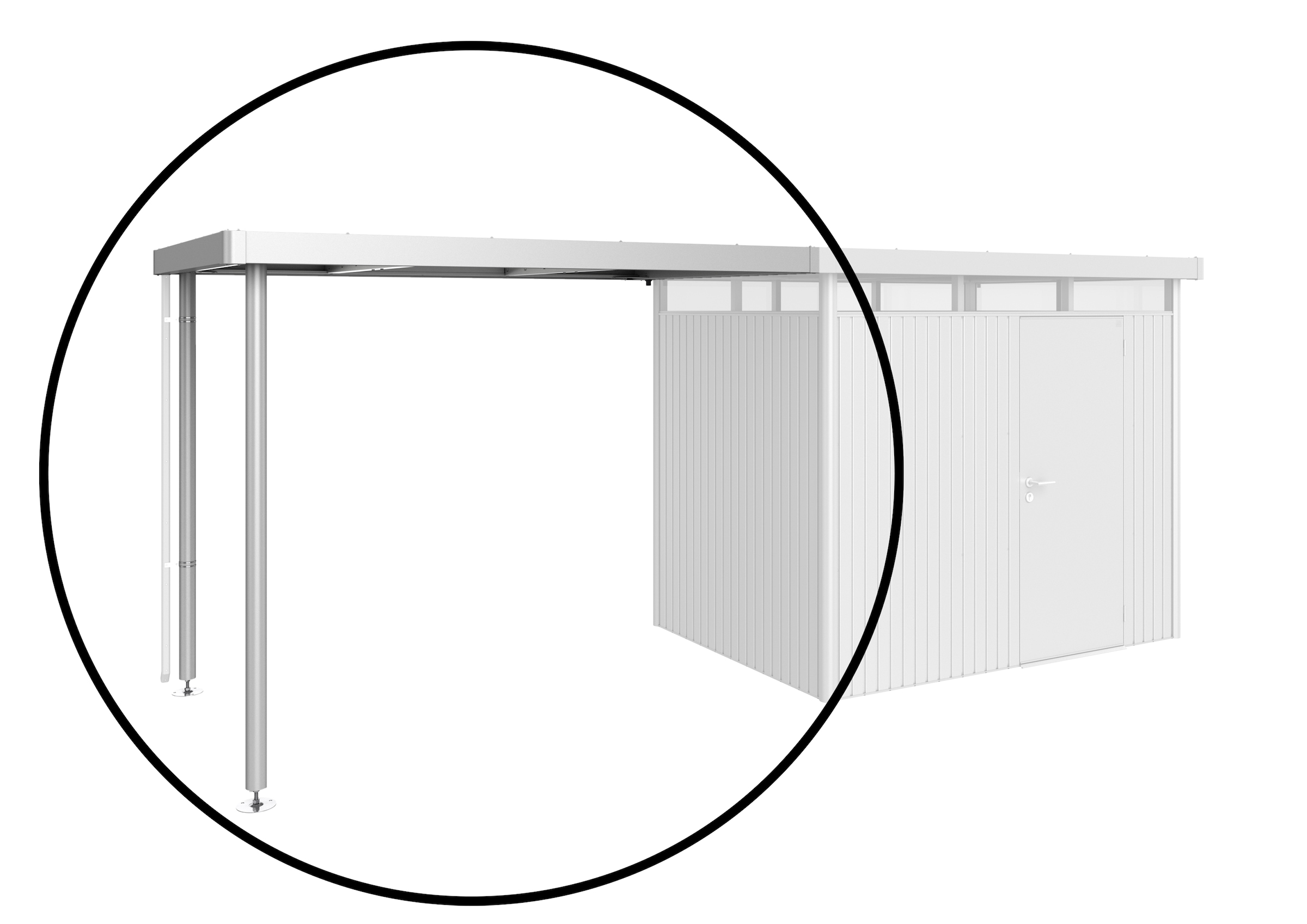 Biohort Gerätehaus-Anbaudach »für Gerätehaus HighLine Gr. L H2, verschiedene Farben« silber-metallic