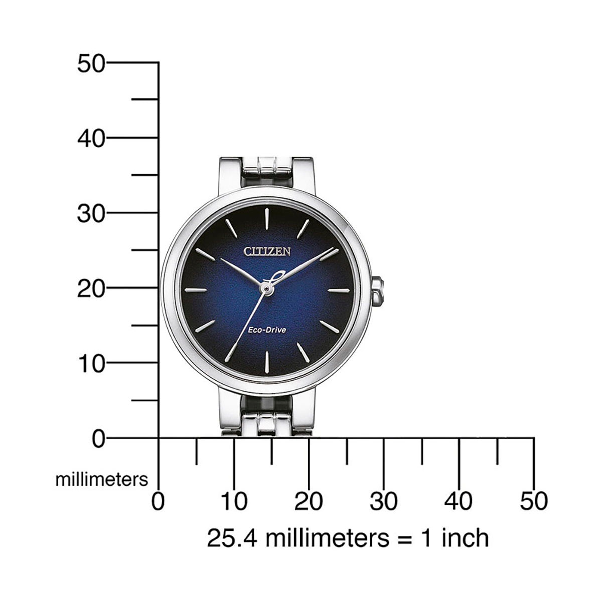 Citizen Solaruhr »EM0990-81L«, Armbanduhr, Damenuhr, Edelstahlarmband, Saphirglas