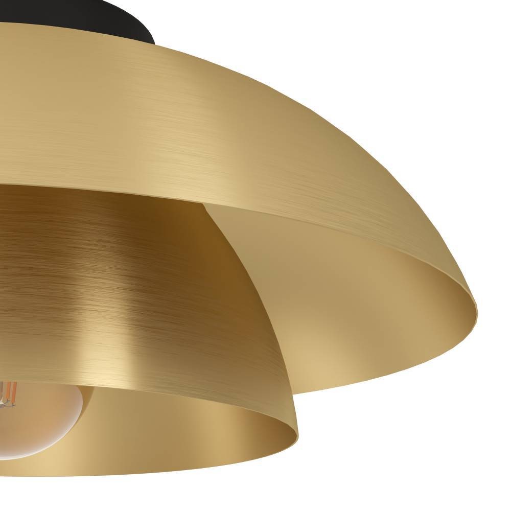 EGLO Deckenleuchte »CENCIARA Deckenlampe, Stahl, E27, IP20, Wohnzimmerlampe, Flurlampe«, 1 flammig, Leuchtmittel E27 | ohne Leuchtmittel, Wand-/Deckenleuchte - H18 x Ø40 cm - schwarz - 1X40W exkl.
