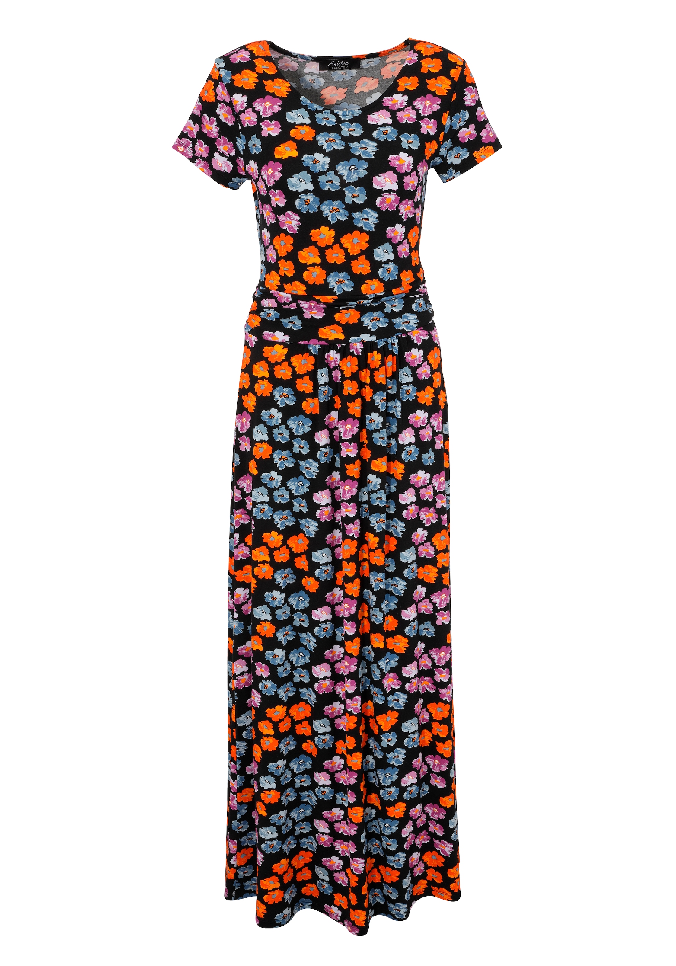 Aniston SELECTED Maxikleid, mit figurbetonenden Raffungen in der Taille
