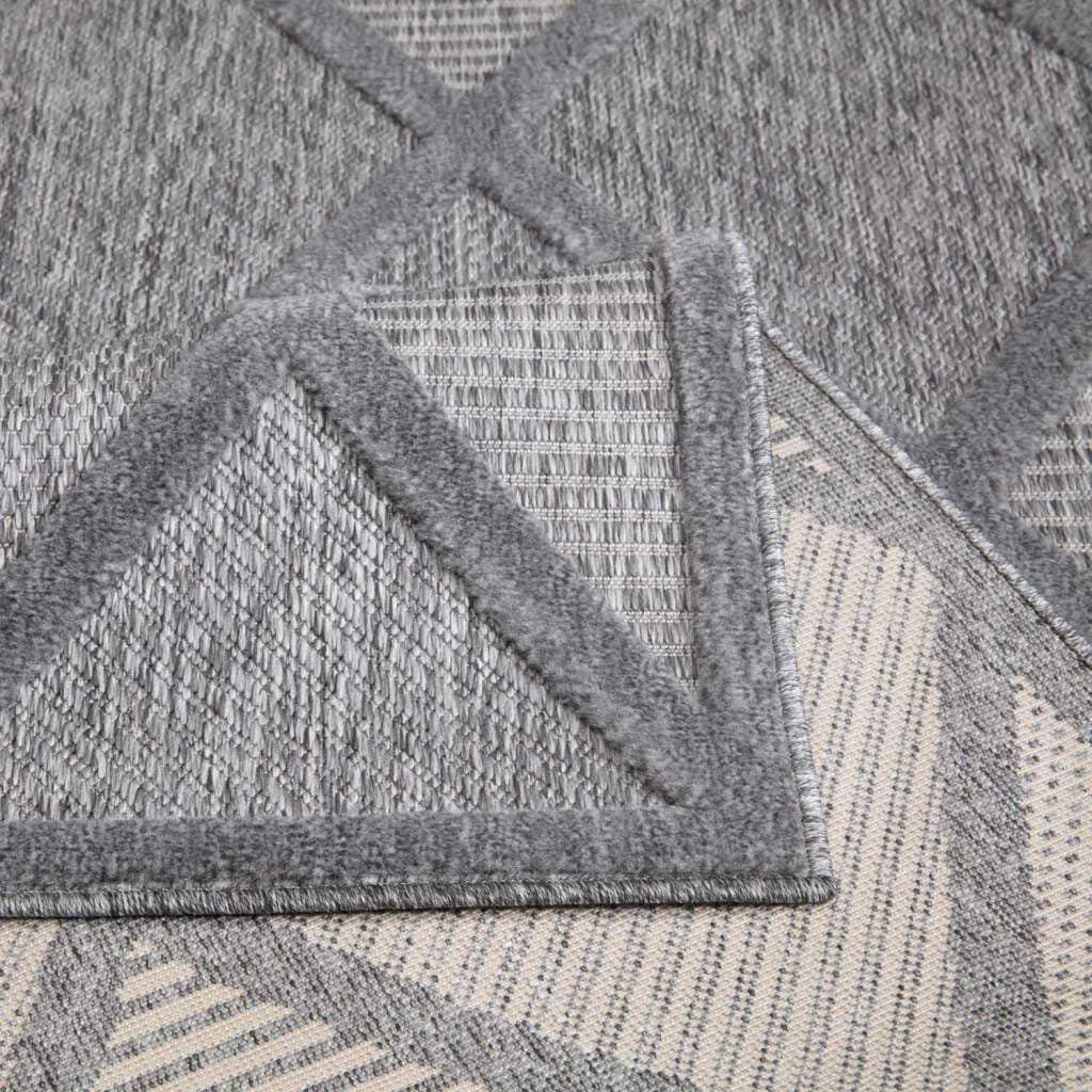 Carpet City Teppich »In-& Outdoorteppich Santorini 457, 3D-Effekt, Raute-Look«, rechteckig, 5 mm Höhe, Wetterfest & UV-beständig für Terrasse, Balkon, Küche, Flur