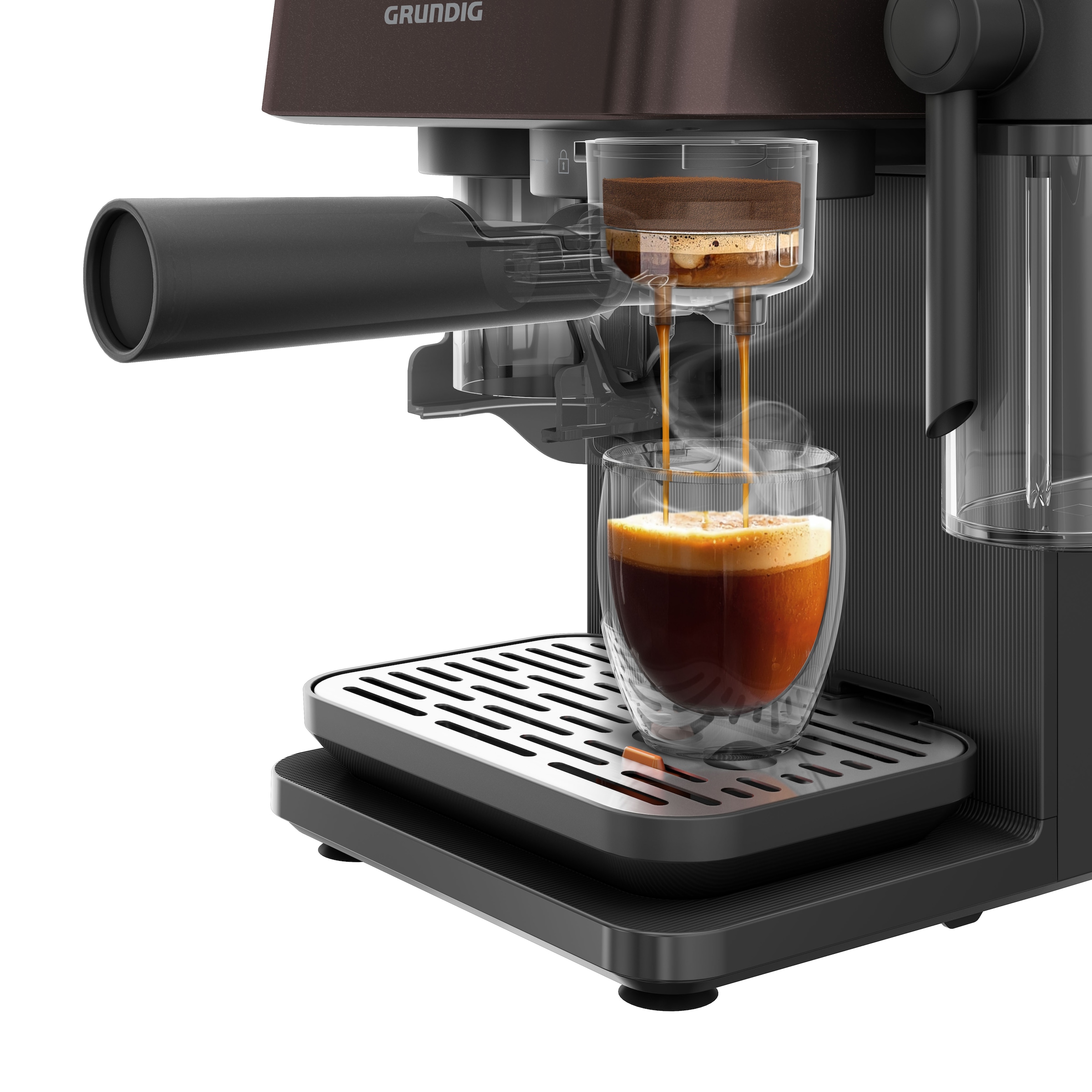 Grundig Siebträgermaschine »KSM 8530« 1688W Kaffeevollautomat mit 20 Bar, Touch & CreamyPro™