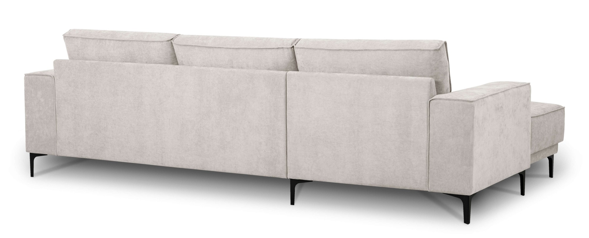 Places of Style Ecksofa »Polsterecke Oland, Struktur, Flachgewebe, Luxus-Microfaser, Boucle«, L-Form, 280 cm, Wellenunterfederung, Skandi-Design, Metallfüße