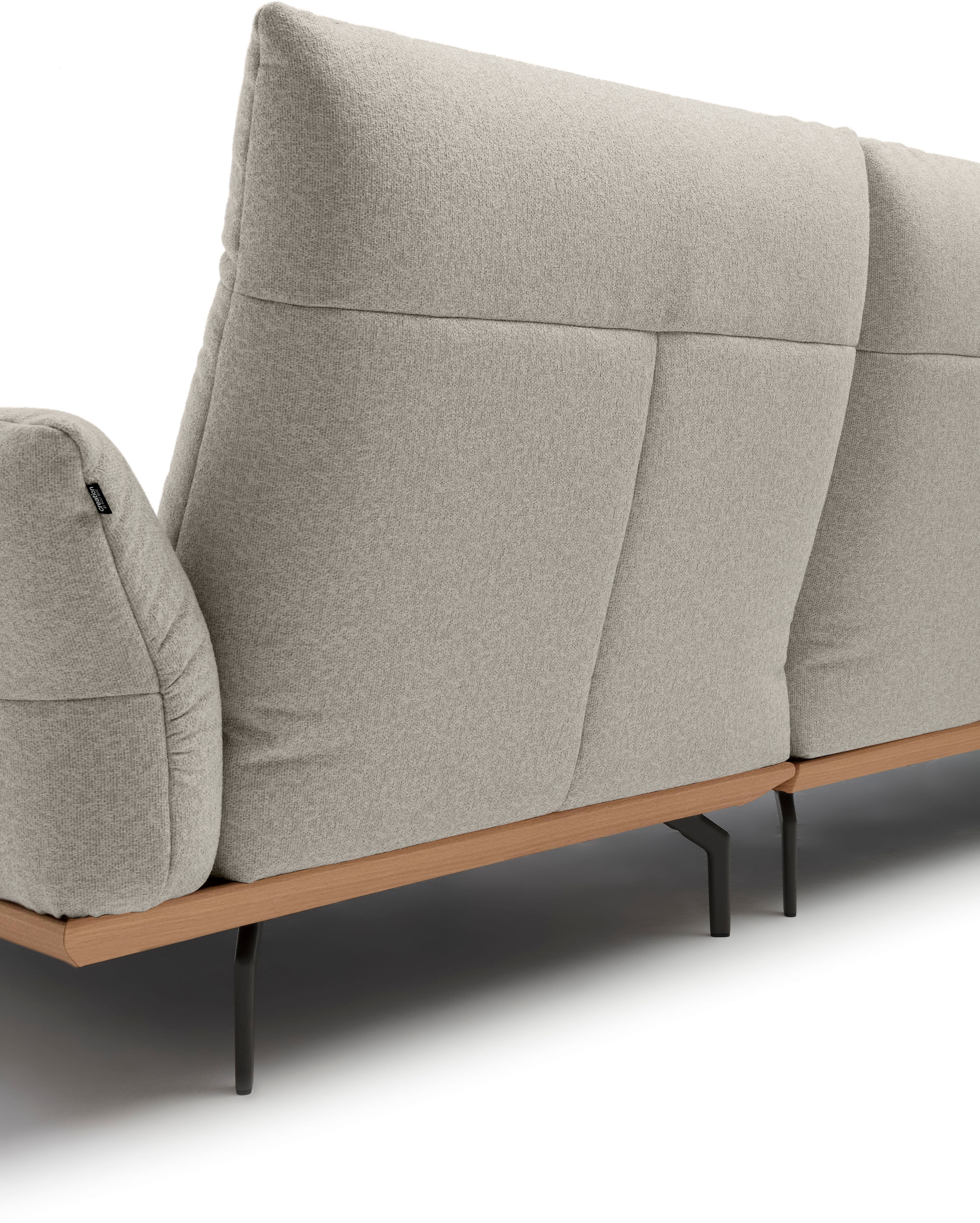 Creation BY ROLF BENZ Ecksofa »CR.460«, Sockel in Eiche, Winkelfüße in Umbragrau, Breite 318 cm