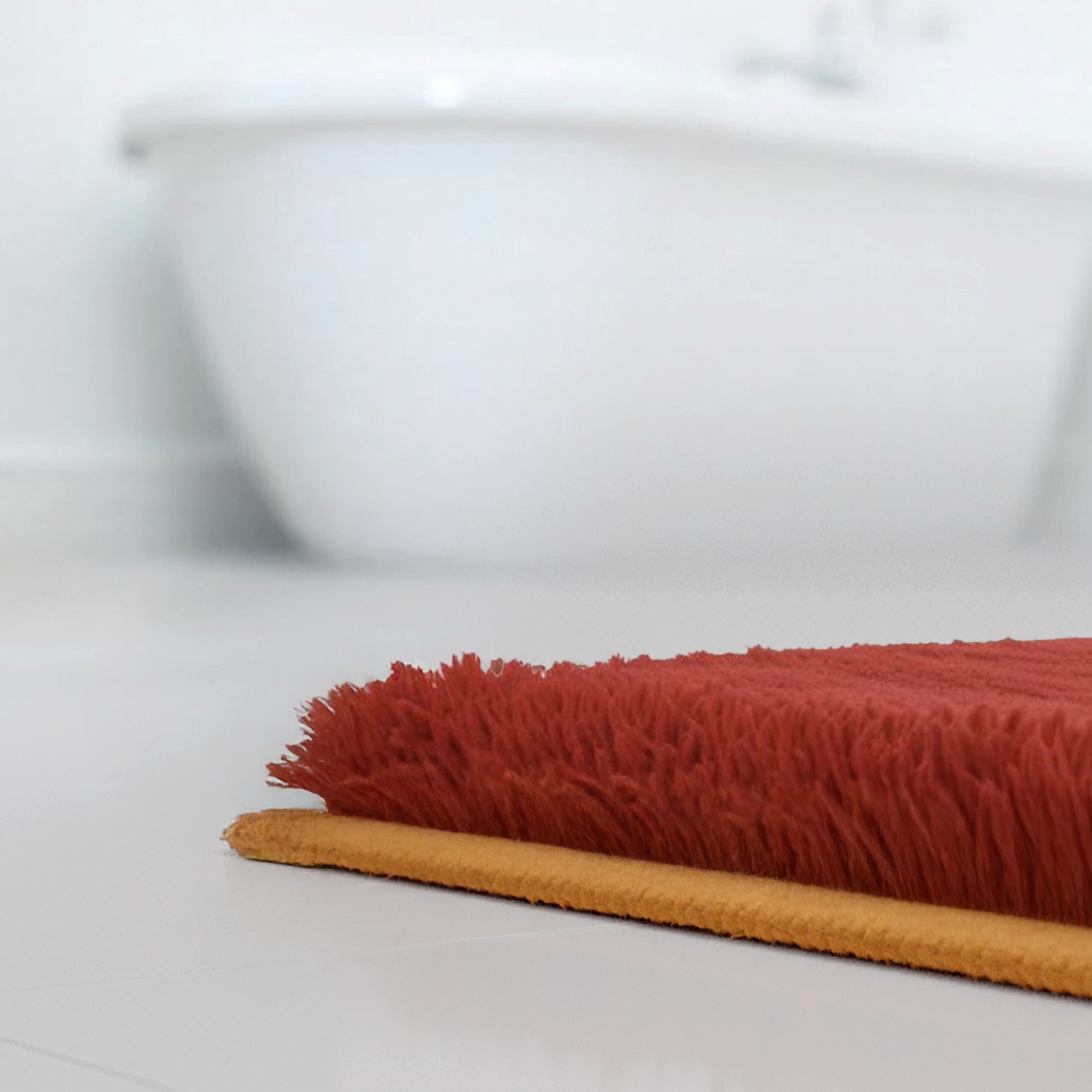 Grund Badematte »BONA«, fußbodenheizungsgeeignet, rutschhemmender Rücken, kariert, flauschig, weich