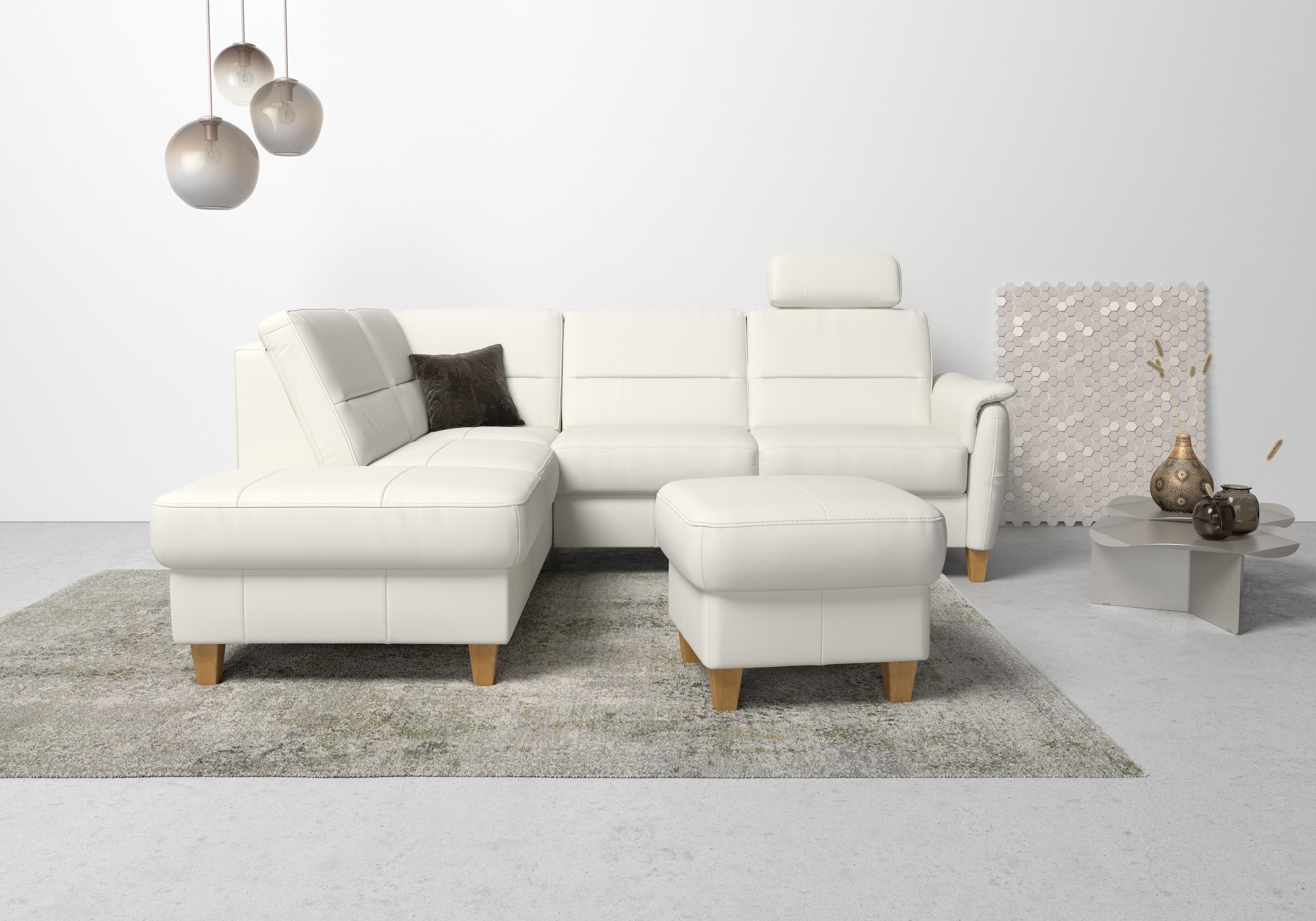 Home affaire Ecksofa »Palmera L-Form«, Federkern, wahlweise mit Bettfunktio günstig online kaufen