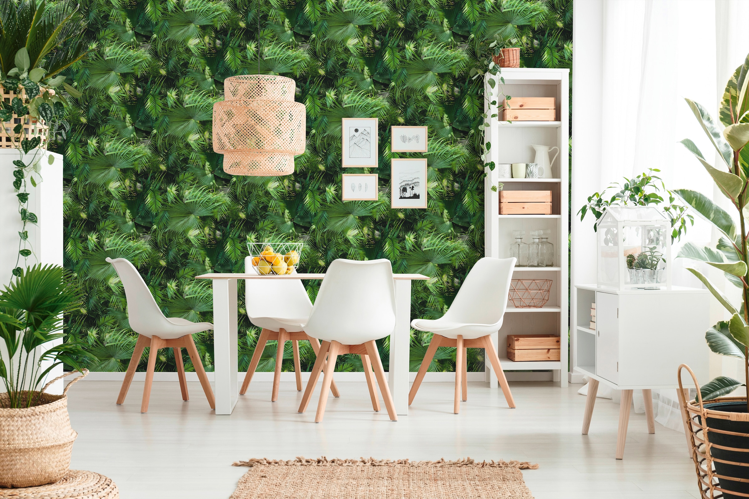 living walls Vliestapete »Neue Bude 2.0«, botanisch-tropisch-floral, Floral Tapete Palmen Tapeten Wohnzimmer Schlafzimmer Flur Design Optik