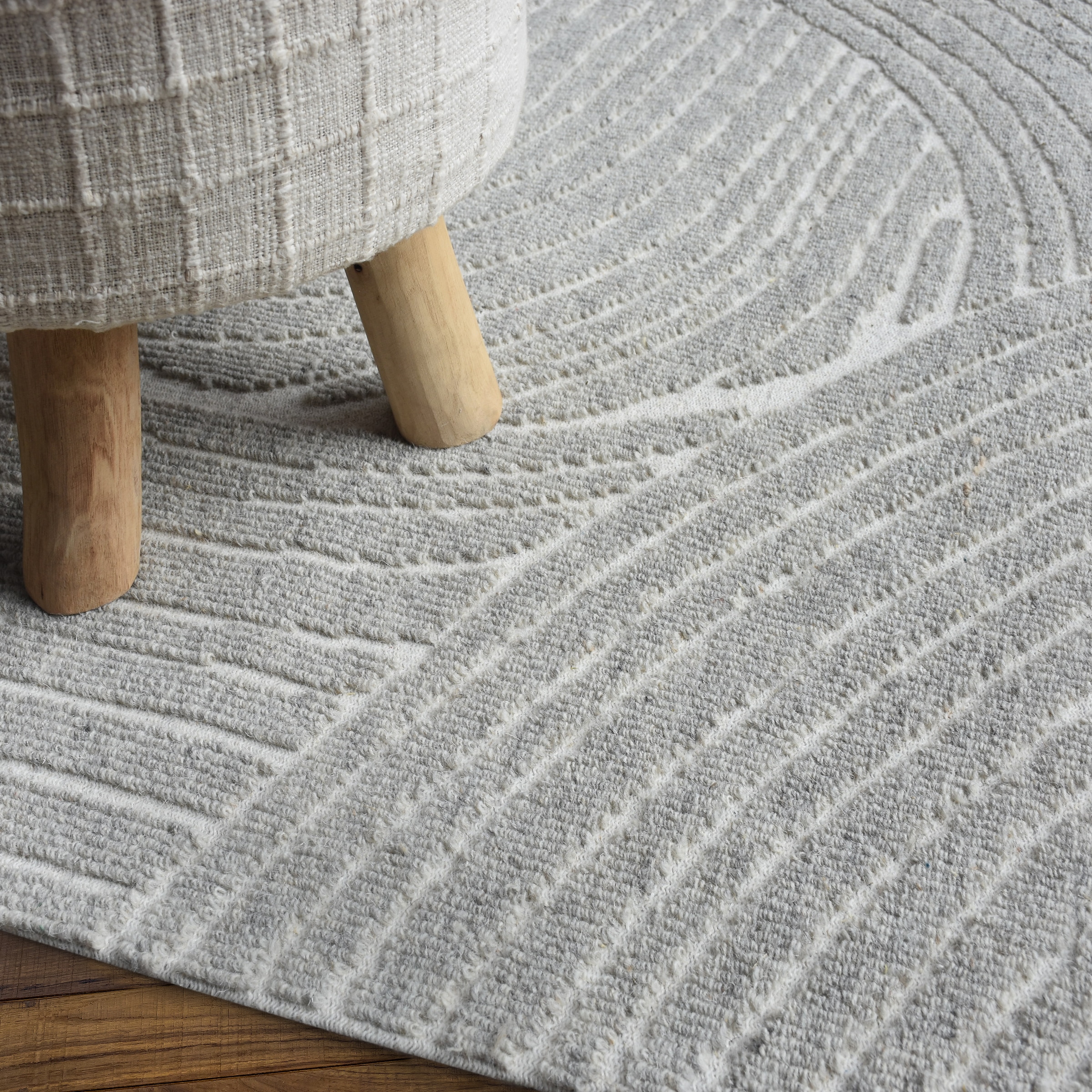 my home Wollteppich »Falun, Wolle, Hoch-Tief-Struktur, maschinell gewebt« rechteckig 12 mm Höhe einfarbig, Wolle, Teppich, Wohnzimmer, Schlafzimmer, Esszimmer