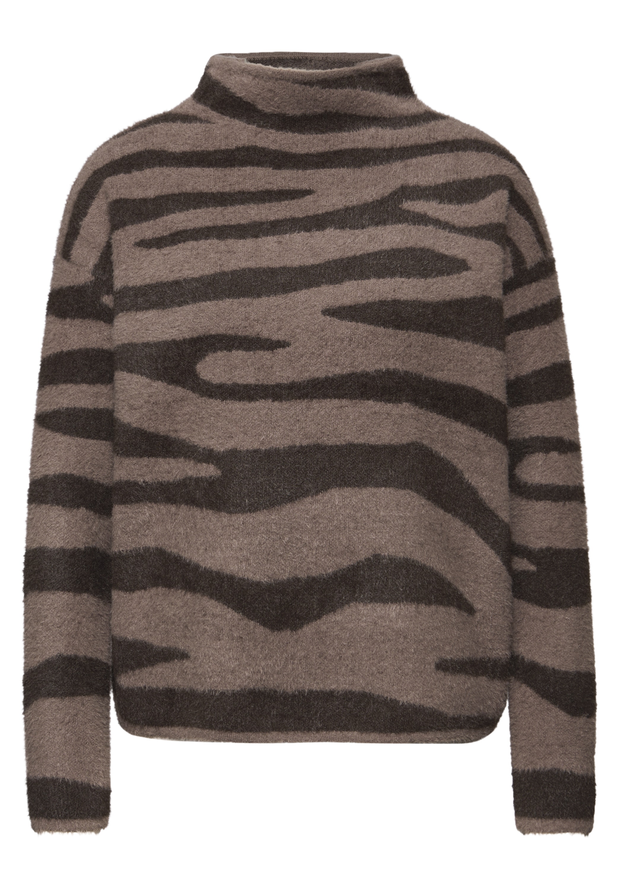 STREET ONE Strickpullover, mit Animal Print, bequeme Passform