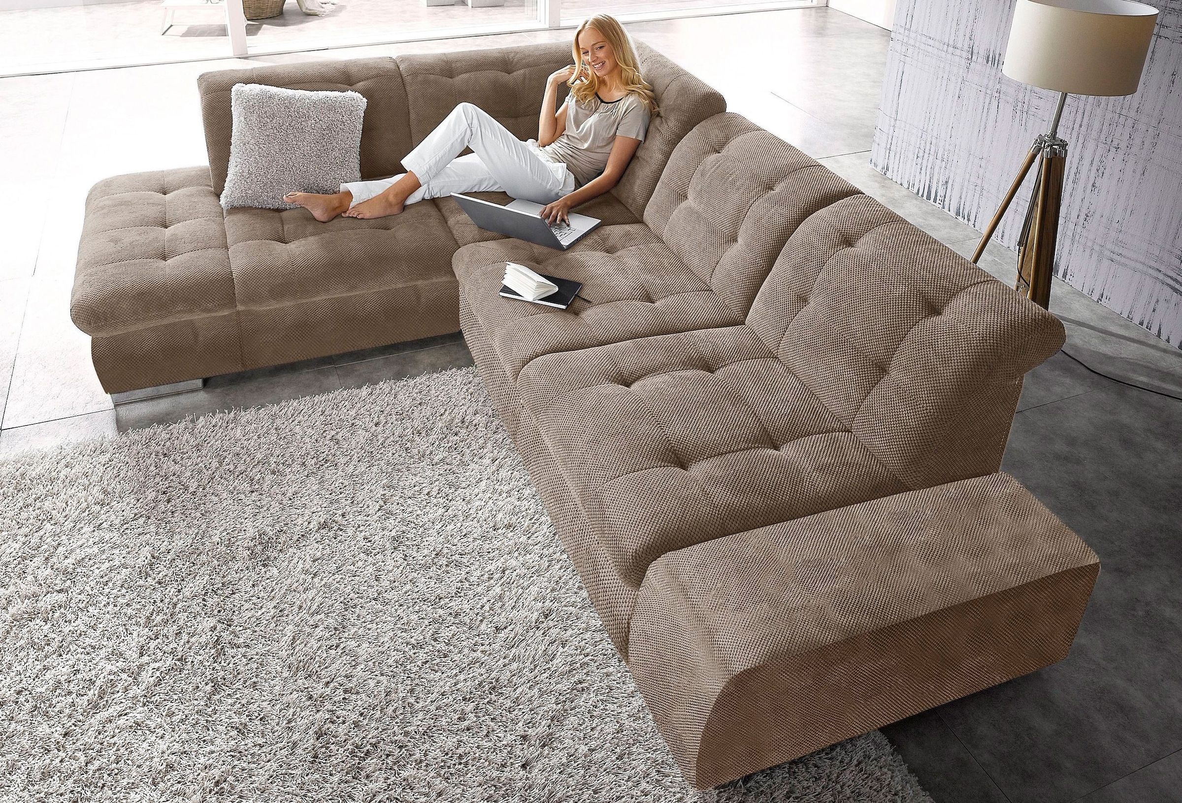 sit&more Ecksofa »Pale L-Form«, inklusive Kopfteilverstellung, wahlweise mit Bettfunktion