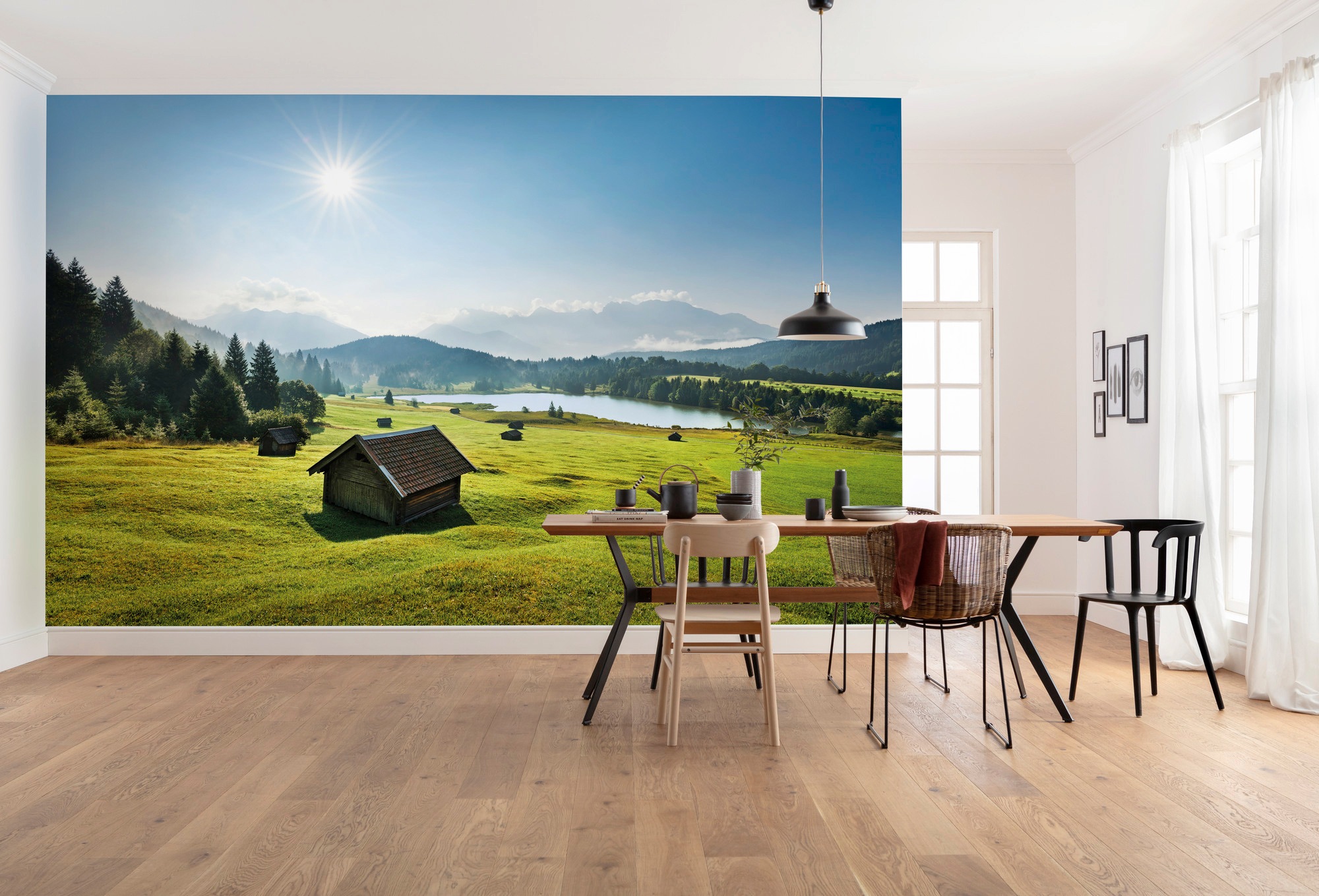 Komar Fototapete Bergwiese vor Karwendel B/L: ca. 450x280 cm günstig online kaufen