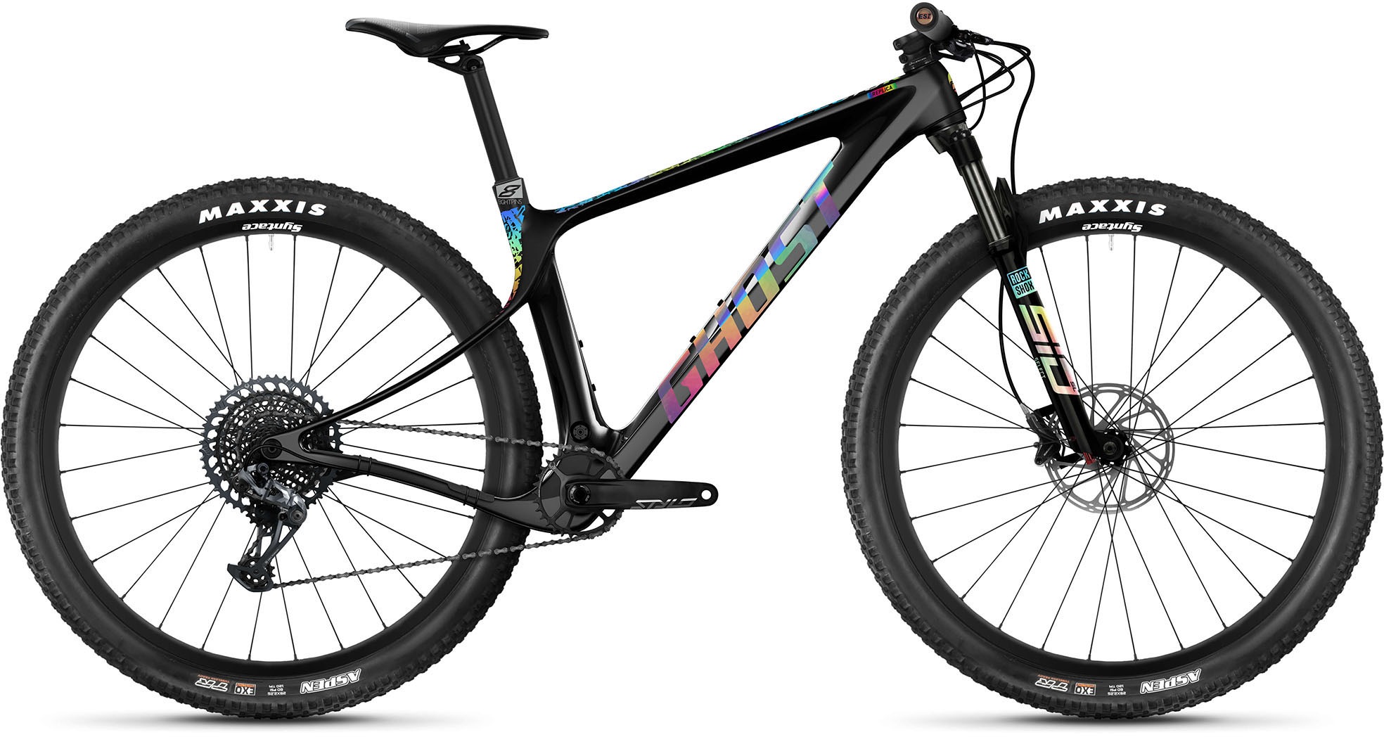 GHOST Mountainbike »Lector SF UC Replica« 12 Gang SRAM X01 Eagle Schaltwerk Kettenschaltung für Damen und Herren, Kettenschaltung bunt-schwarz