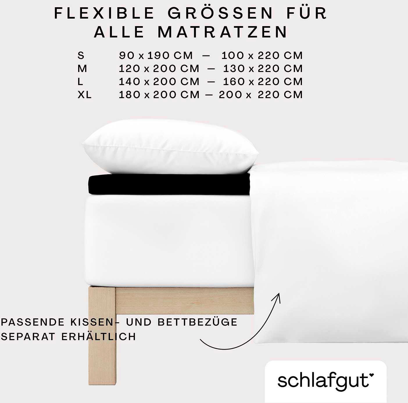 Schlafgut Spannbettlaken »PURE TOPPER in Gr. 90x200, 140x200 oder 180x200 cm, Laken für Topper«, aus 100% Bio-Baumwolle, für Matratzen bis 10 cm Höhe, Bettlaken