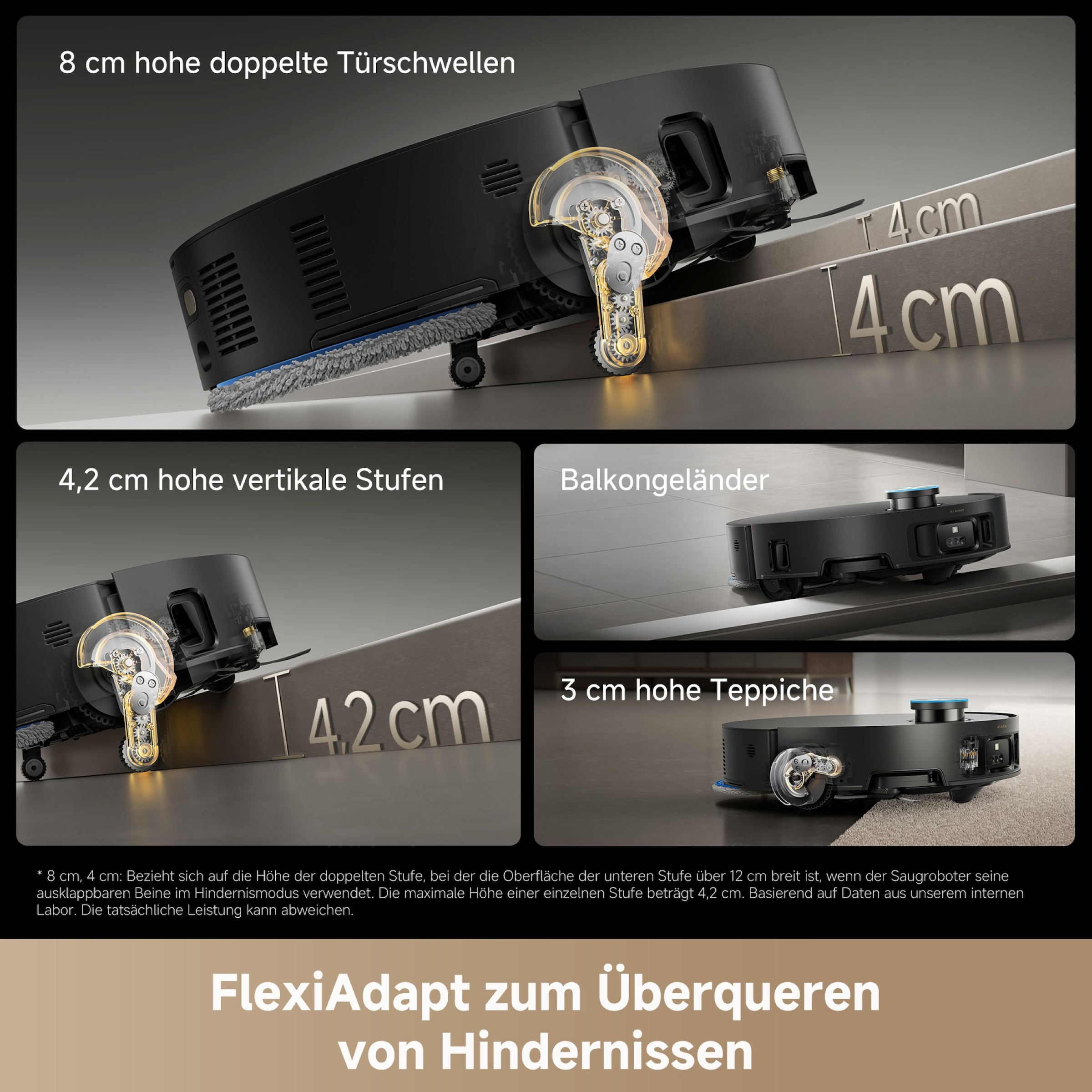 Dreame Nass-Trocken-Saugroboter »Matrix 10 Ultra« Mop-Wechsel, drei Reinigungsmittel, überwindet Hindernisse, 30.000 Pa