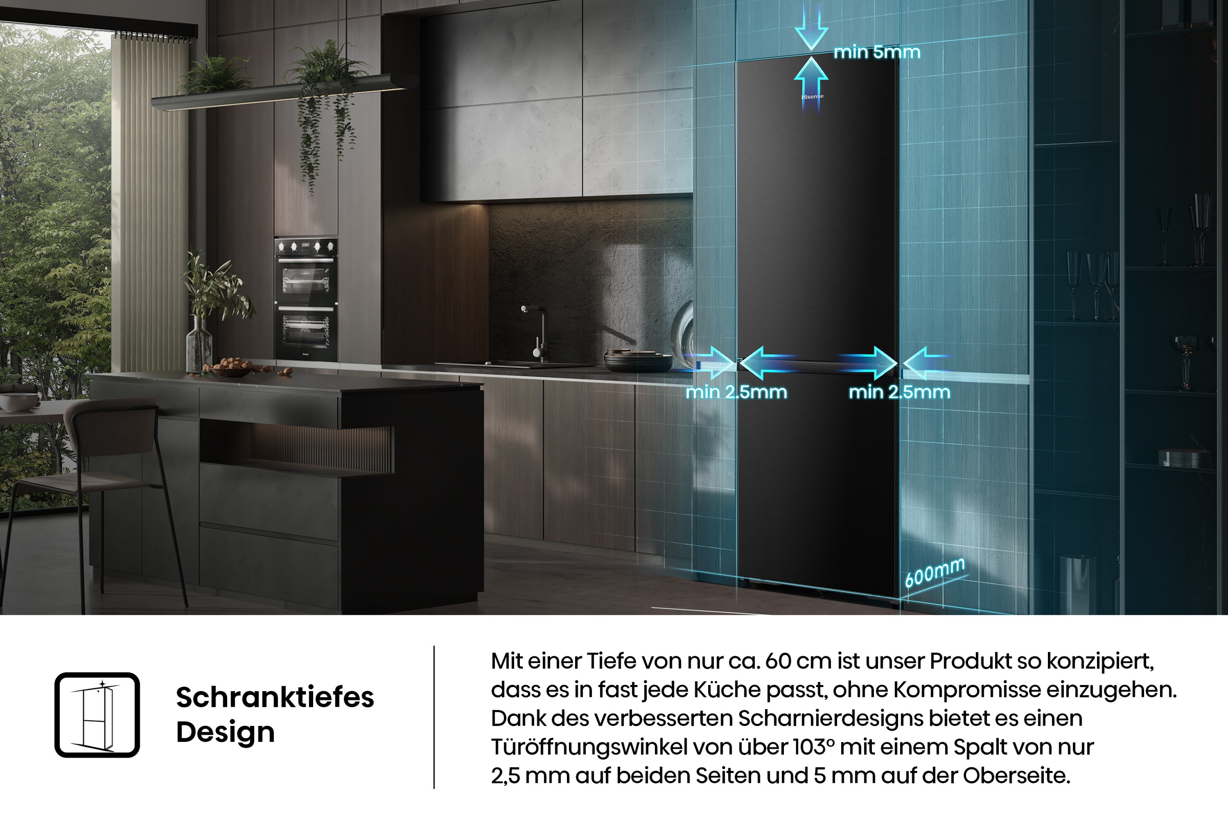 Hisense Kühl-/Gefrierkombination »RB5K330GSFC«, Perfect Kitchenfit