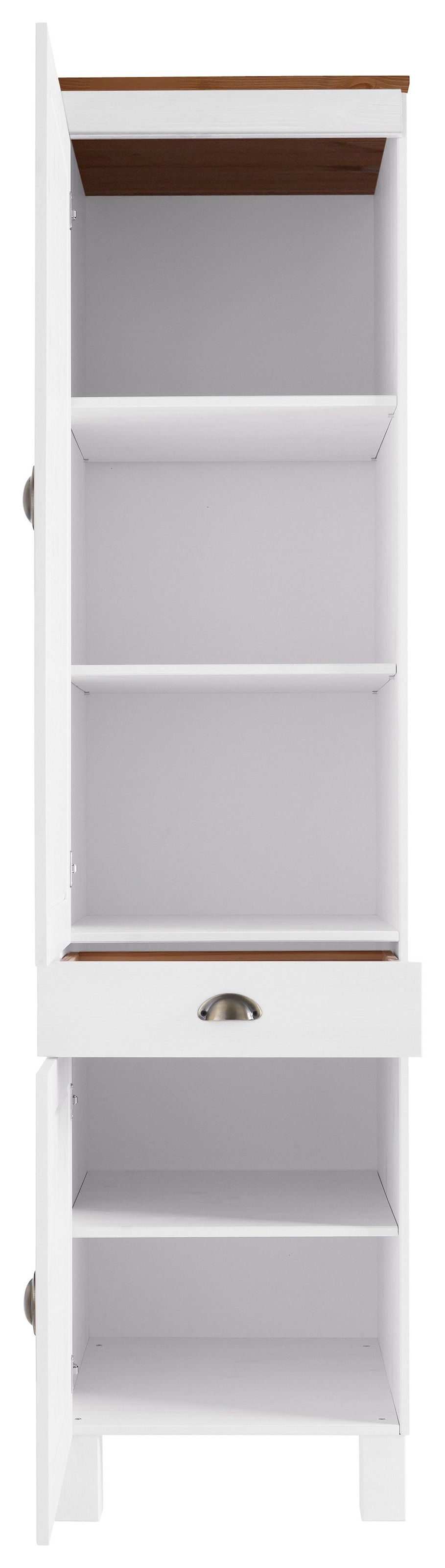 Home affaire Hochschrank »Oslo«, 50 cm breit, in 2 Tiefen, 2 Türen, 1 Schublade, aus massiver Kiefer