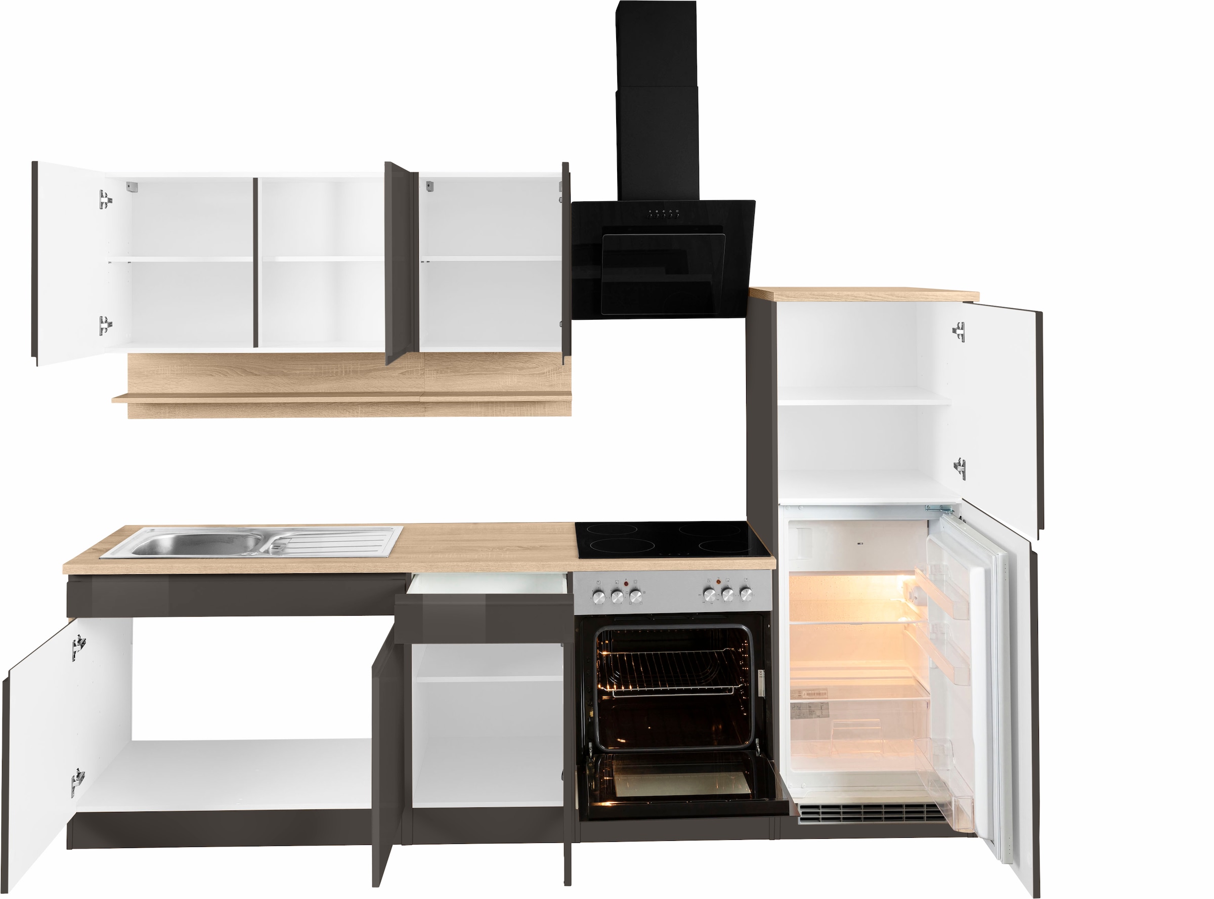 KOCHSTATION Küchenzeile »KS-Virginia« Breite 270 cm, wahlweise mit E-Geräten