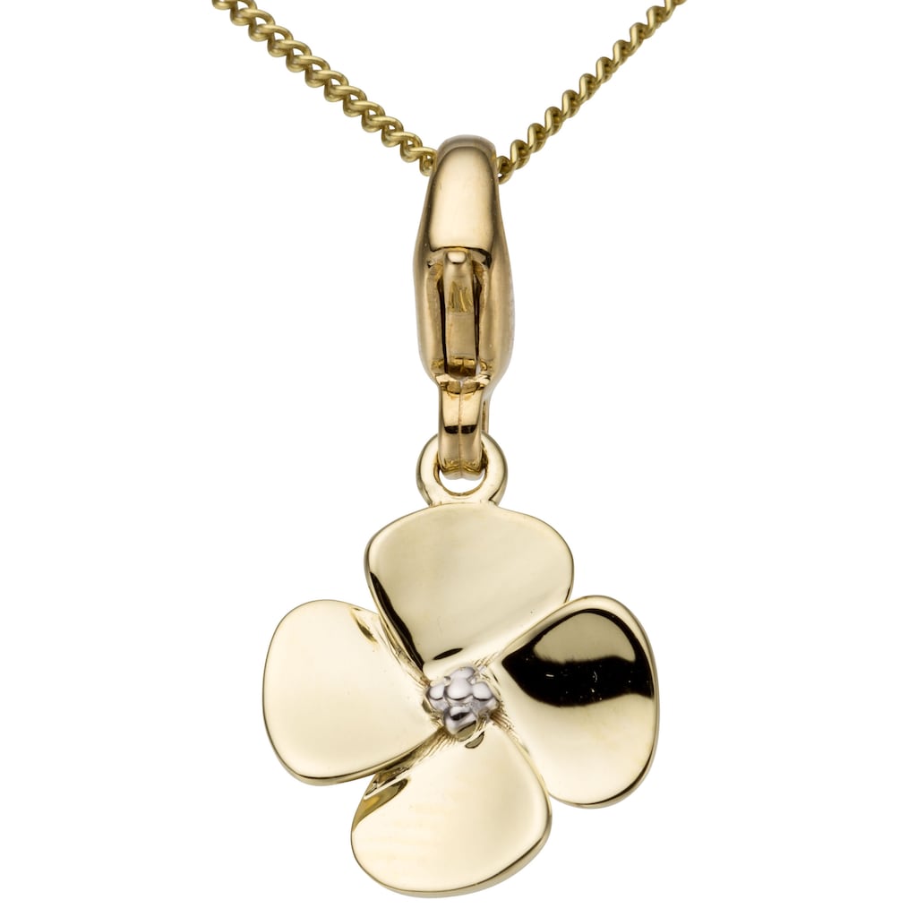 Firetti Charm Blume »Schmuck Geschenk Gold 375 Halskette Charmarmband Gold-Charm Blume«