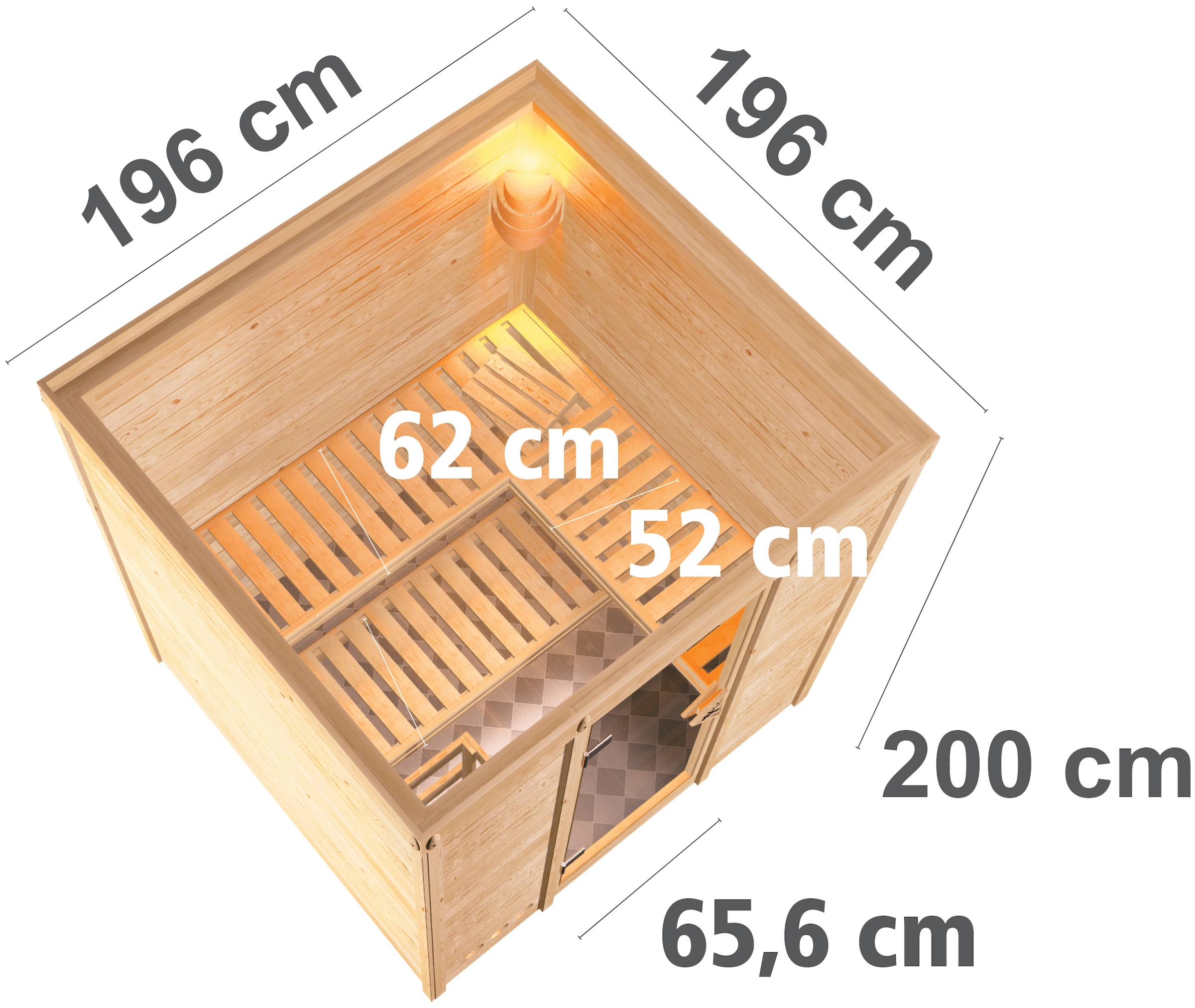 Karibu Sauna »Menja«, ohne Ofen