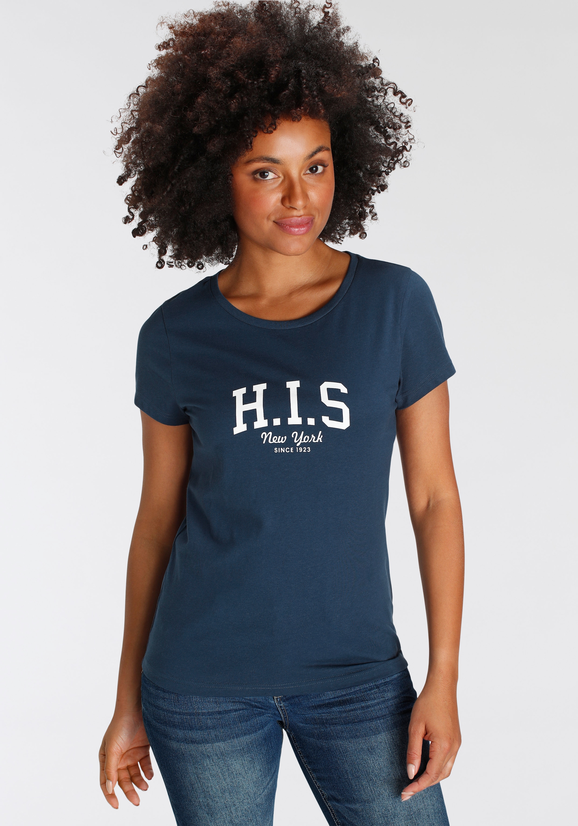H.I.S T-Shirt bedruckt,  für die Freizeit,  aus Baumwolle