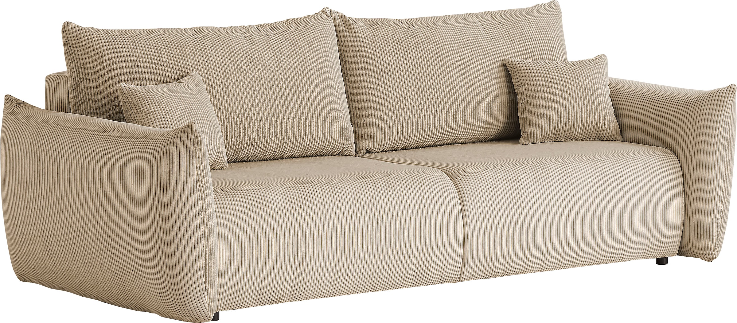 INOSIGN 3-Sitzer »MAVAS Schlafsofa mit Bettkasten«, ca.240/108cm (Liegefläche 212/145 cm), Cord, Chenille, Struktur