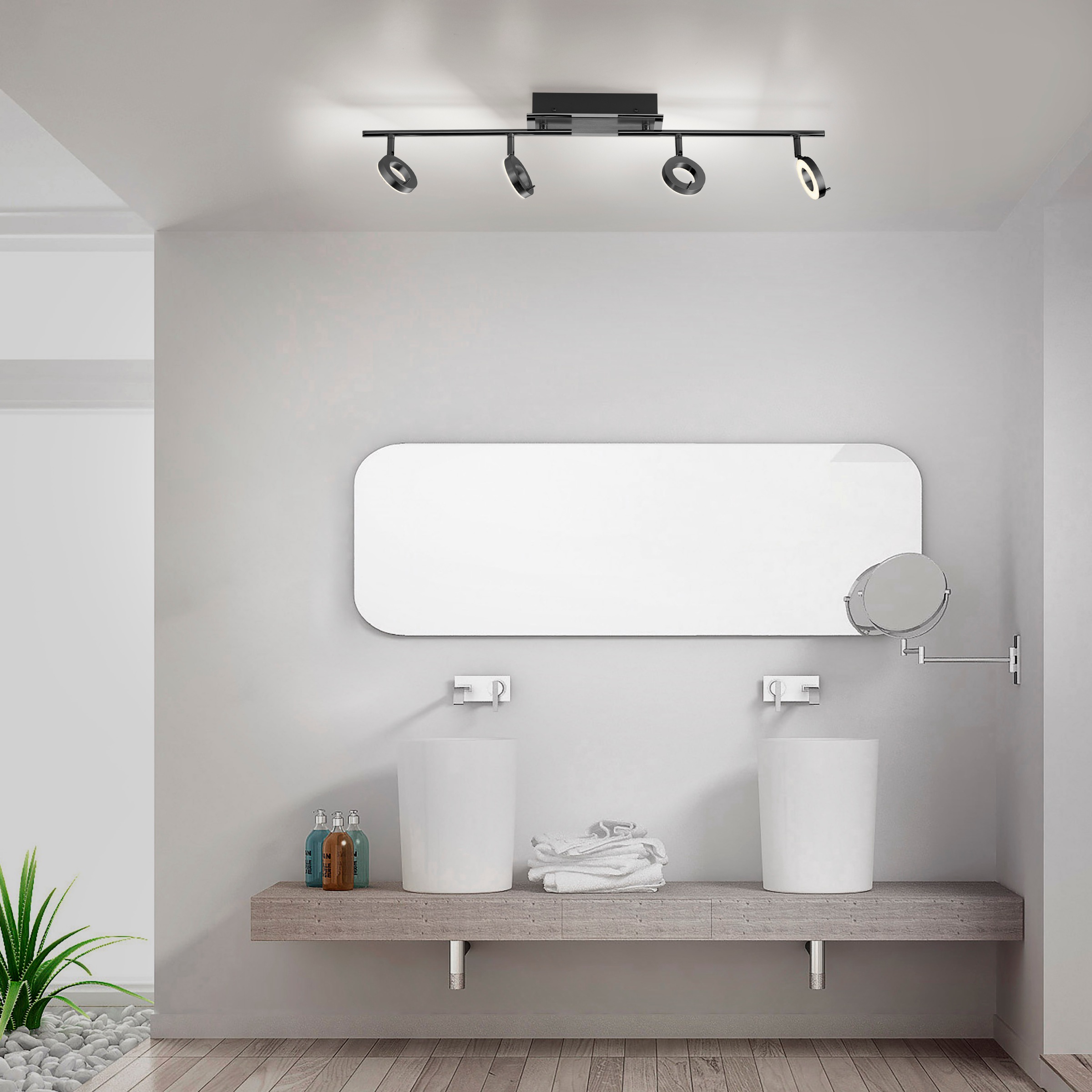Paul Neuhaus Deckenleuchte »SILEDA«, 4 flammig, Leuchtmittel LED-Board | LED fest integriert, inkl. festverbaute LED, IP44, Spotköpfe verstellbar