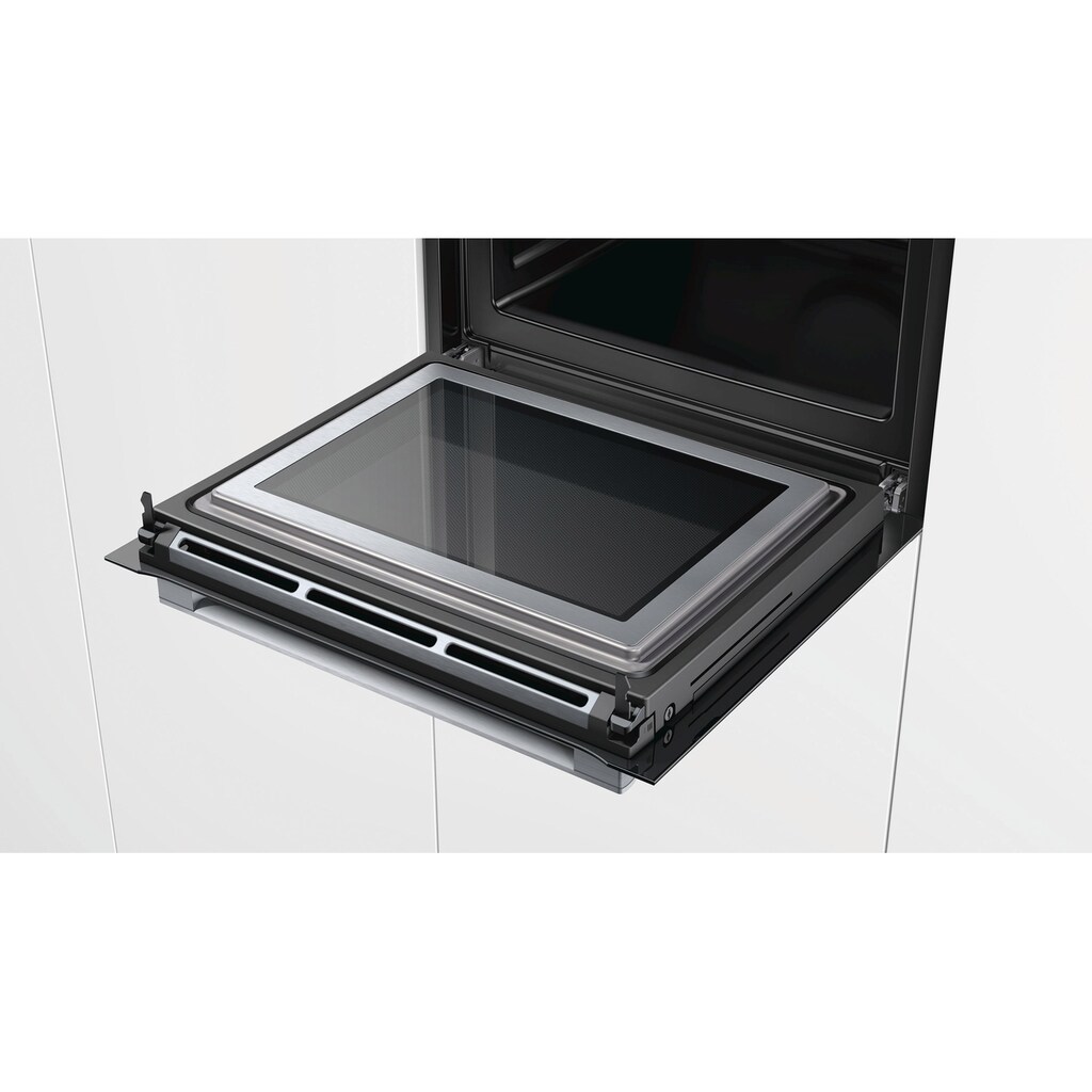 BOSCH Backofen mit Mikrowelle »HMG6764B1«, HMG6764B1, mit 1-fach-Teleskopauszug, Pyrolyse-Selbstreinigung