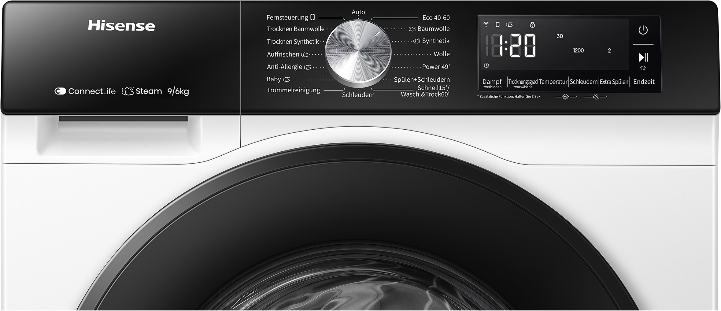 Hisense Waschtrockner »WD3S9043BW3« 3s Serie 9 kg /6 kg 72 dB(A) Waschen & Trocknen in 60 min.